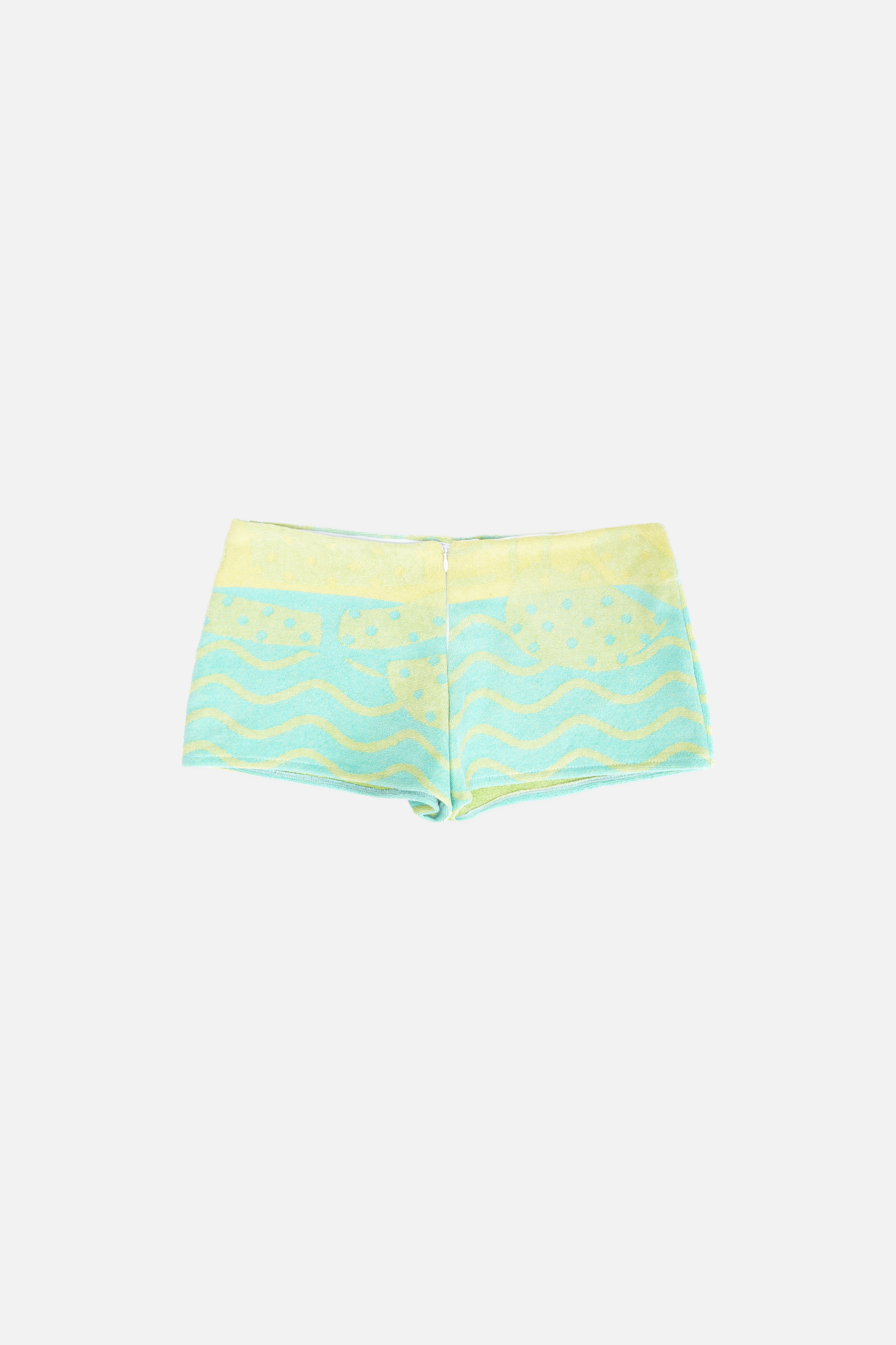 Towel Upcycled Mini Shorts — Aquamarine