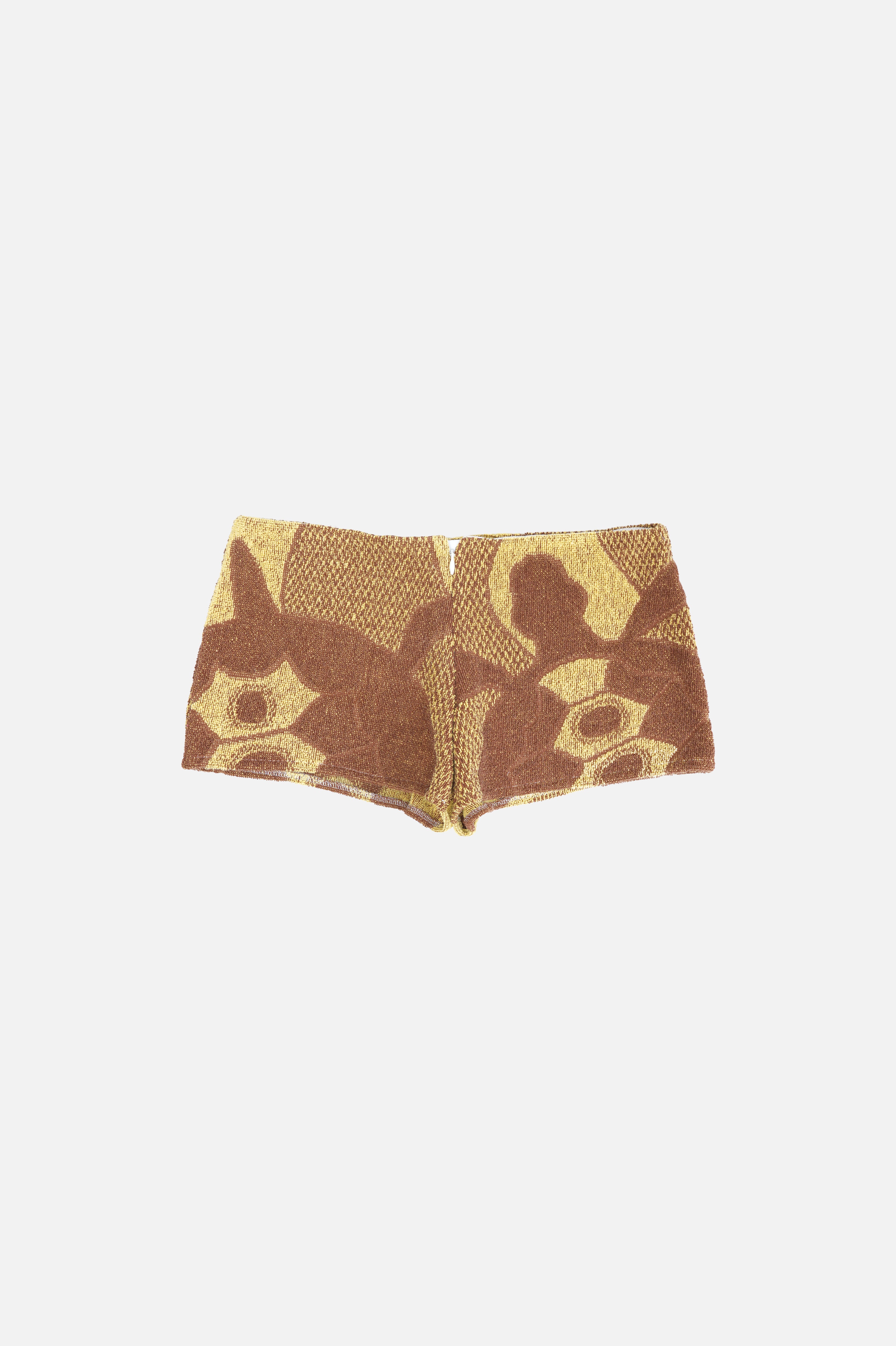 Towel Upcycled Shorts — Banana Turtle