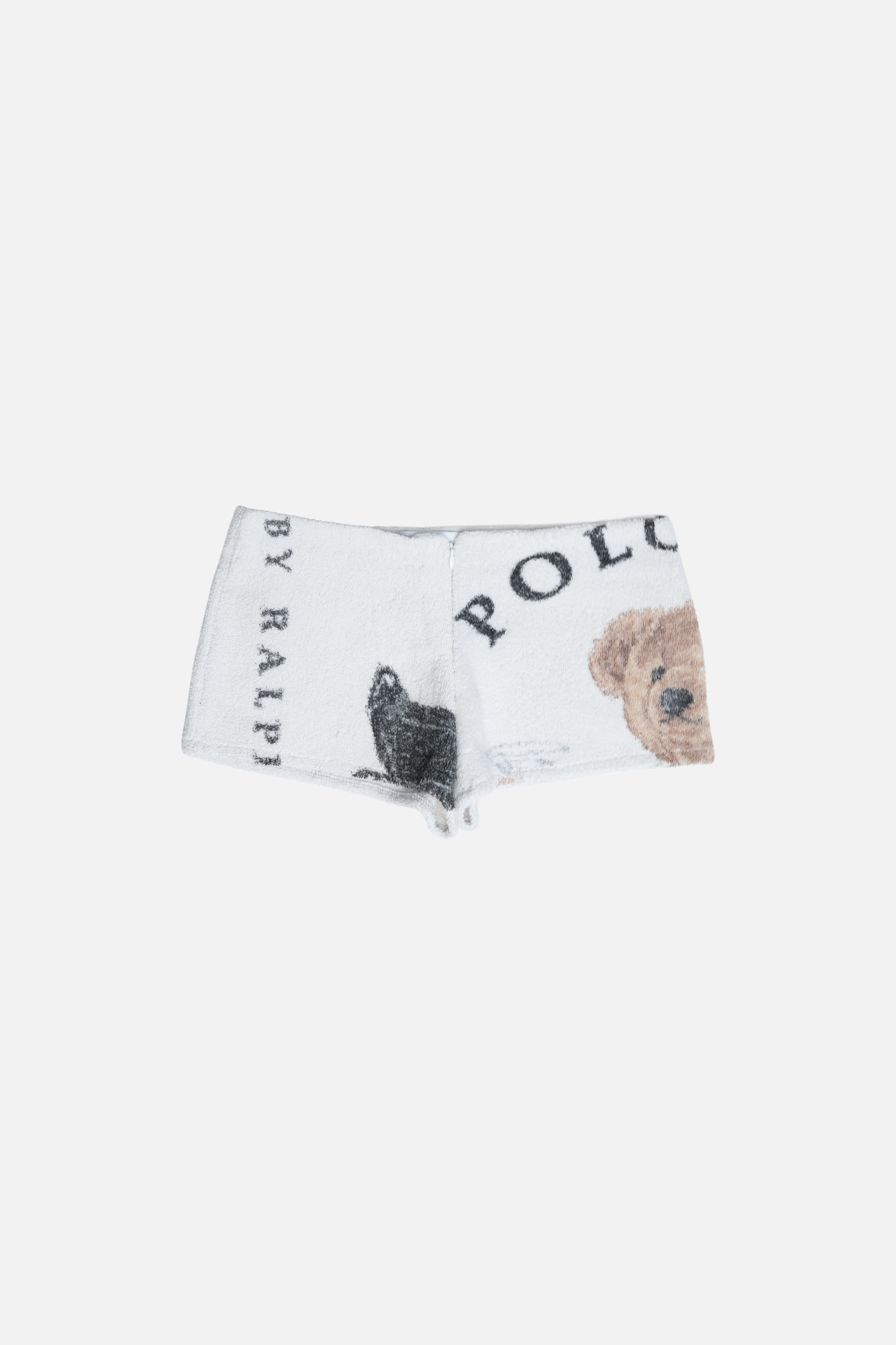 Towel Upcycled Mini Shorts — Classic Polo Bear