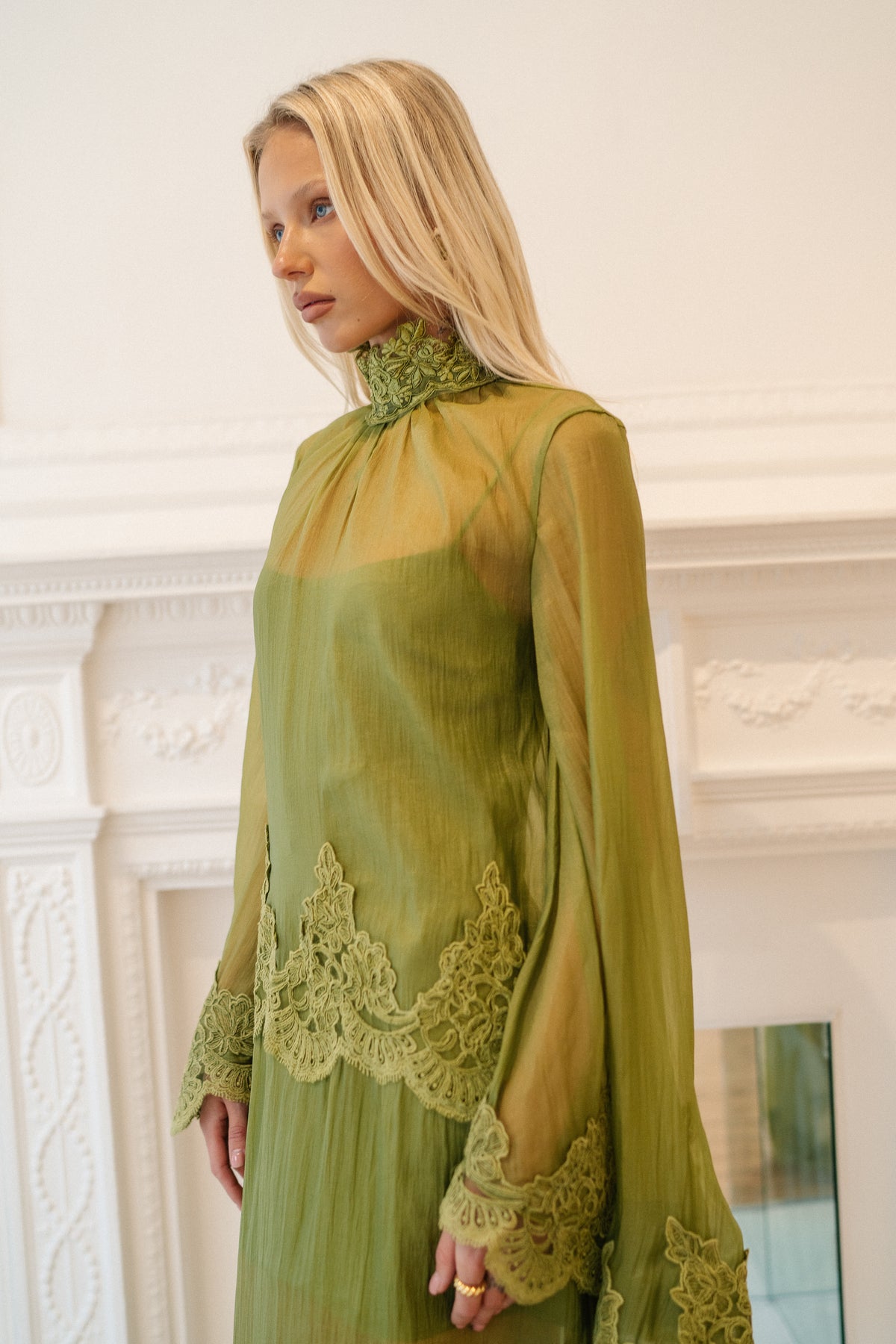 Liz Organza Dress — Olive