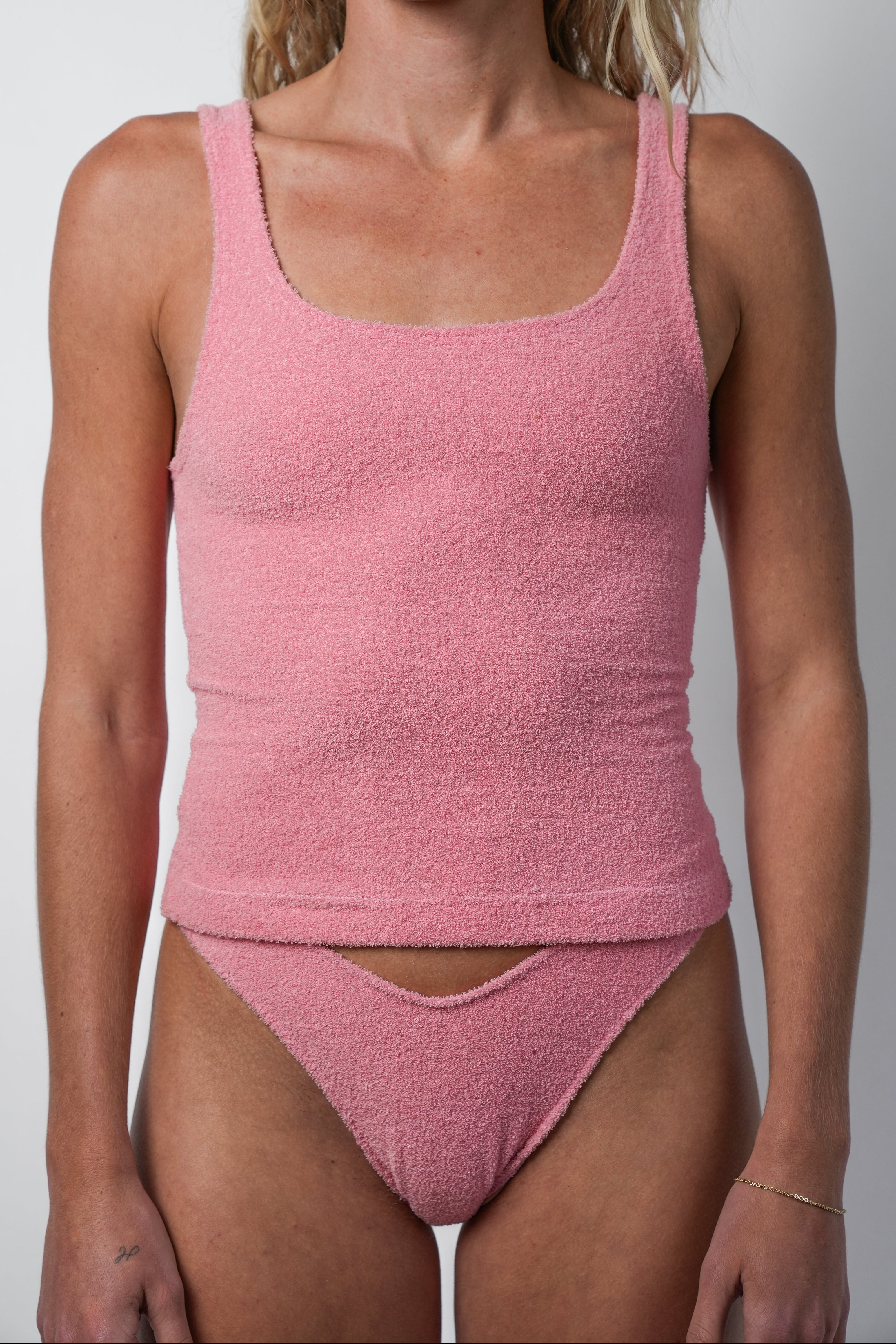 Yellow the Label Timby Tank Pink Terry - Styled Outfit