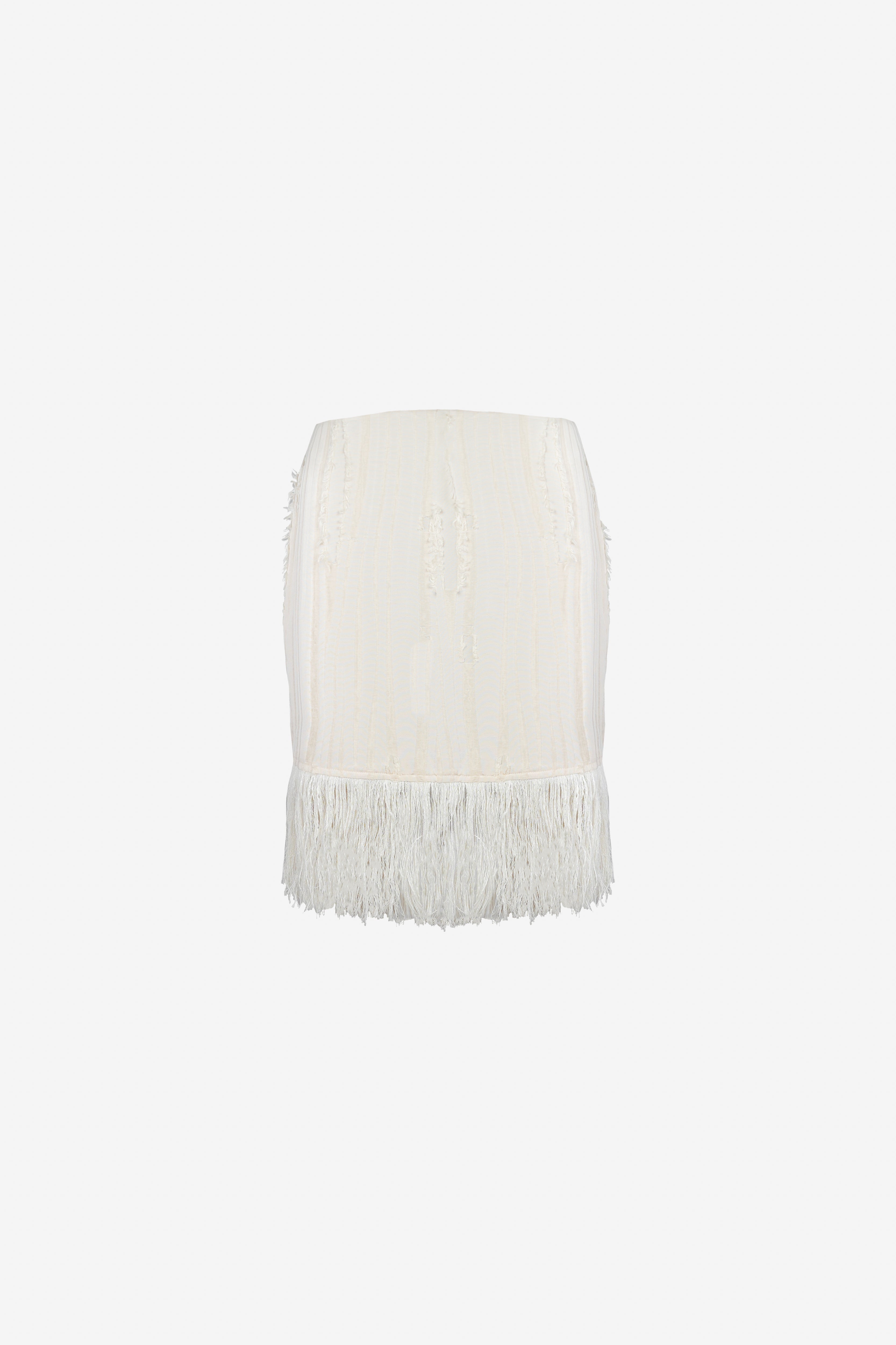 Fritz Fringe Skirt — Ivory