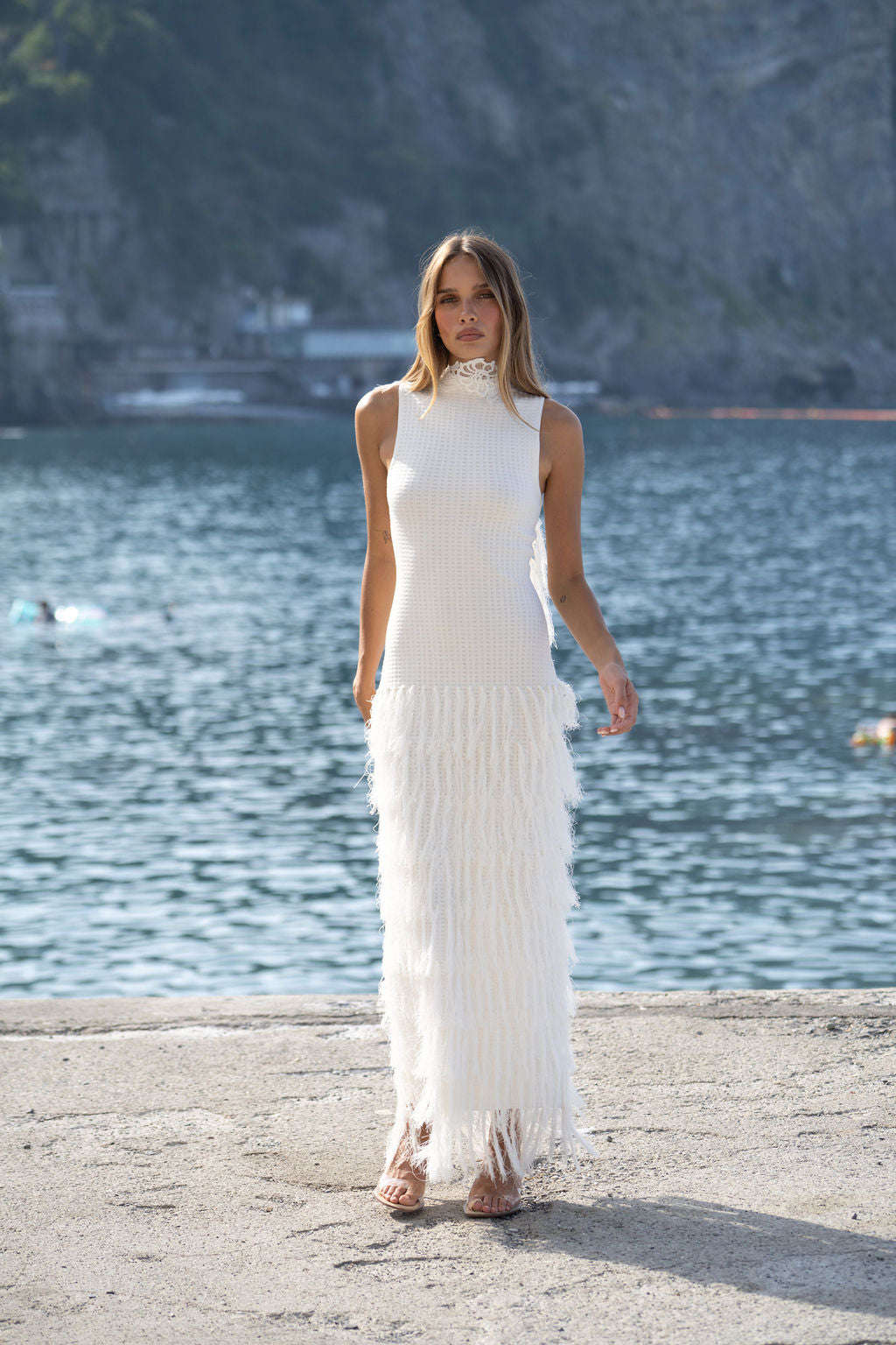 Phoebe Fringe Dress — Ivory