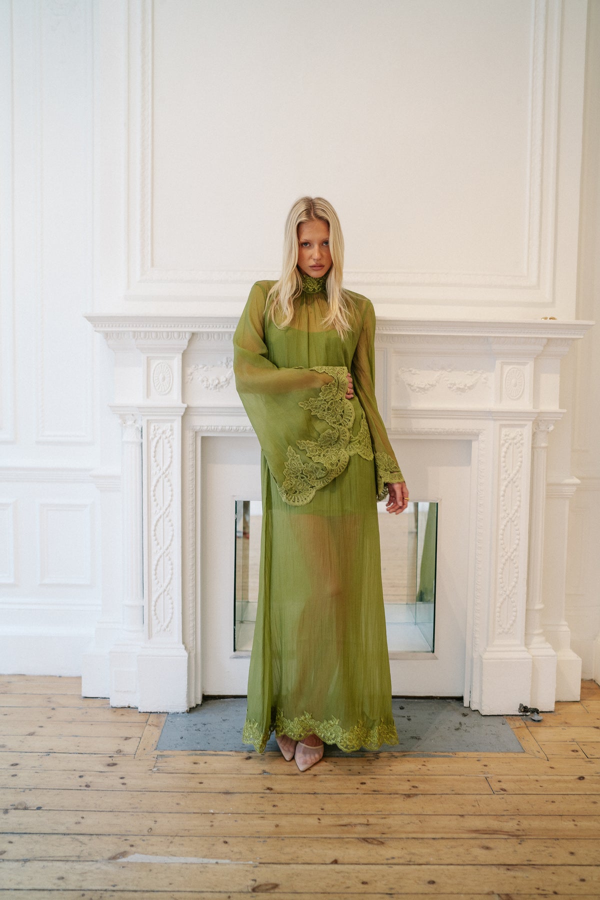 Liz Organza Dress — Olive