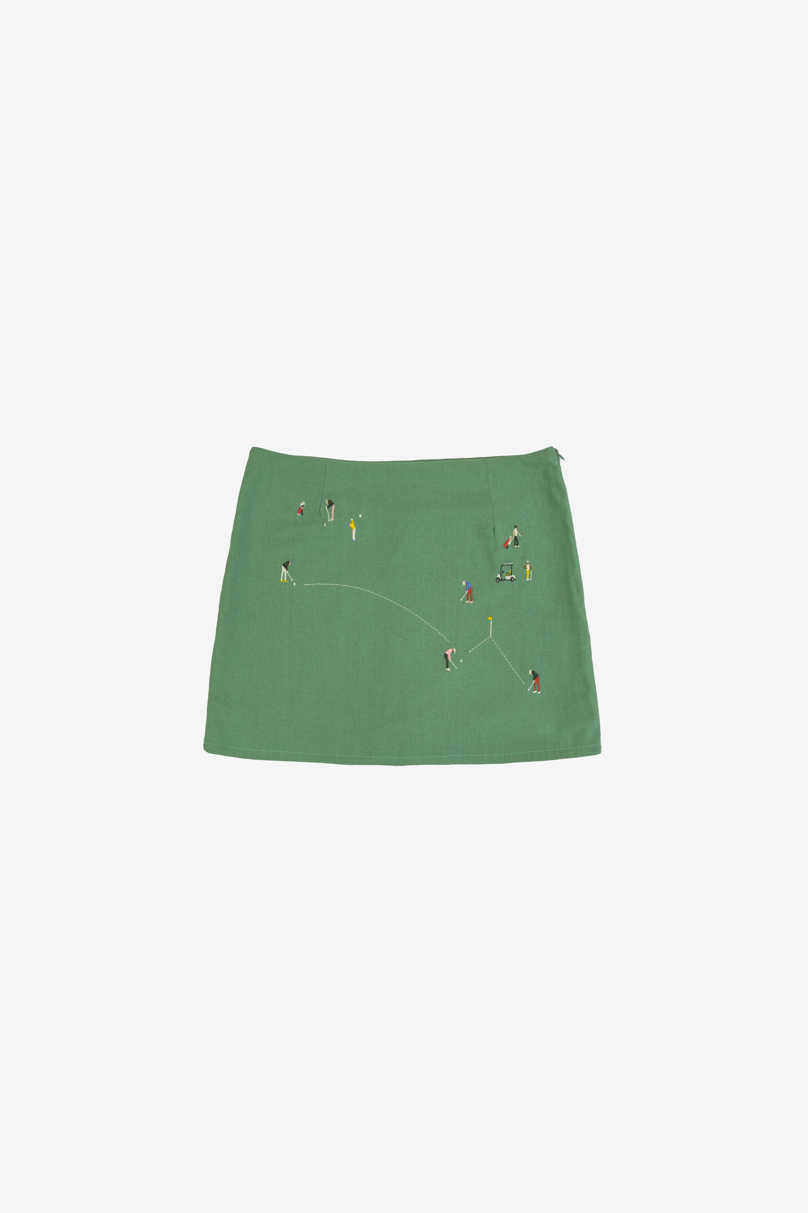 Golf Scene Linen Skort