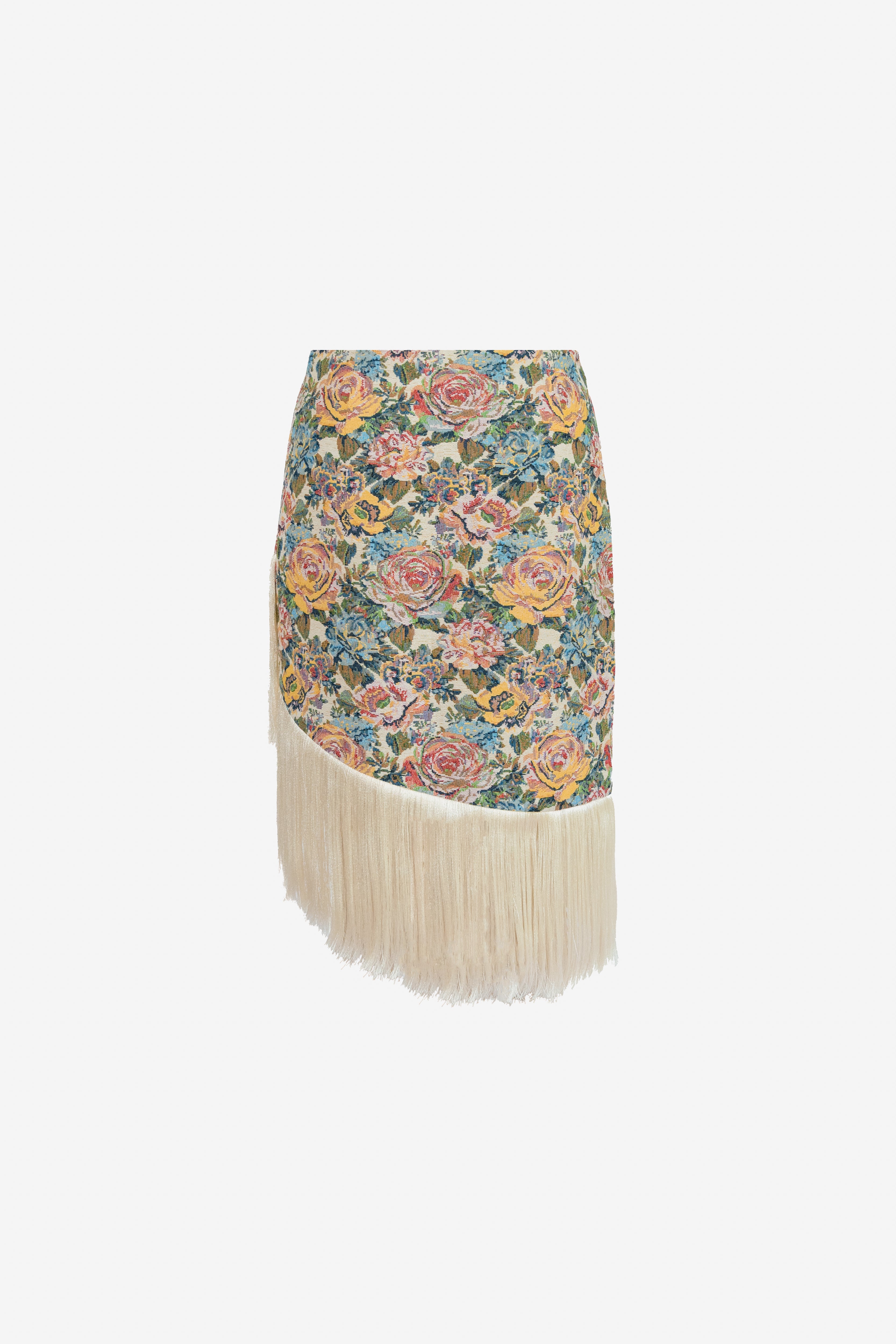 Gretchen Jacquard Skirt in floral jacquard, view 8