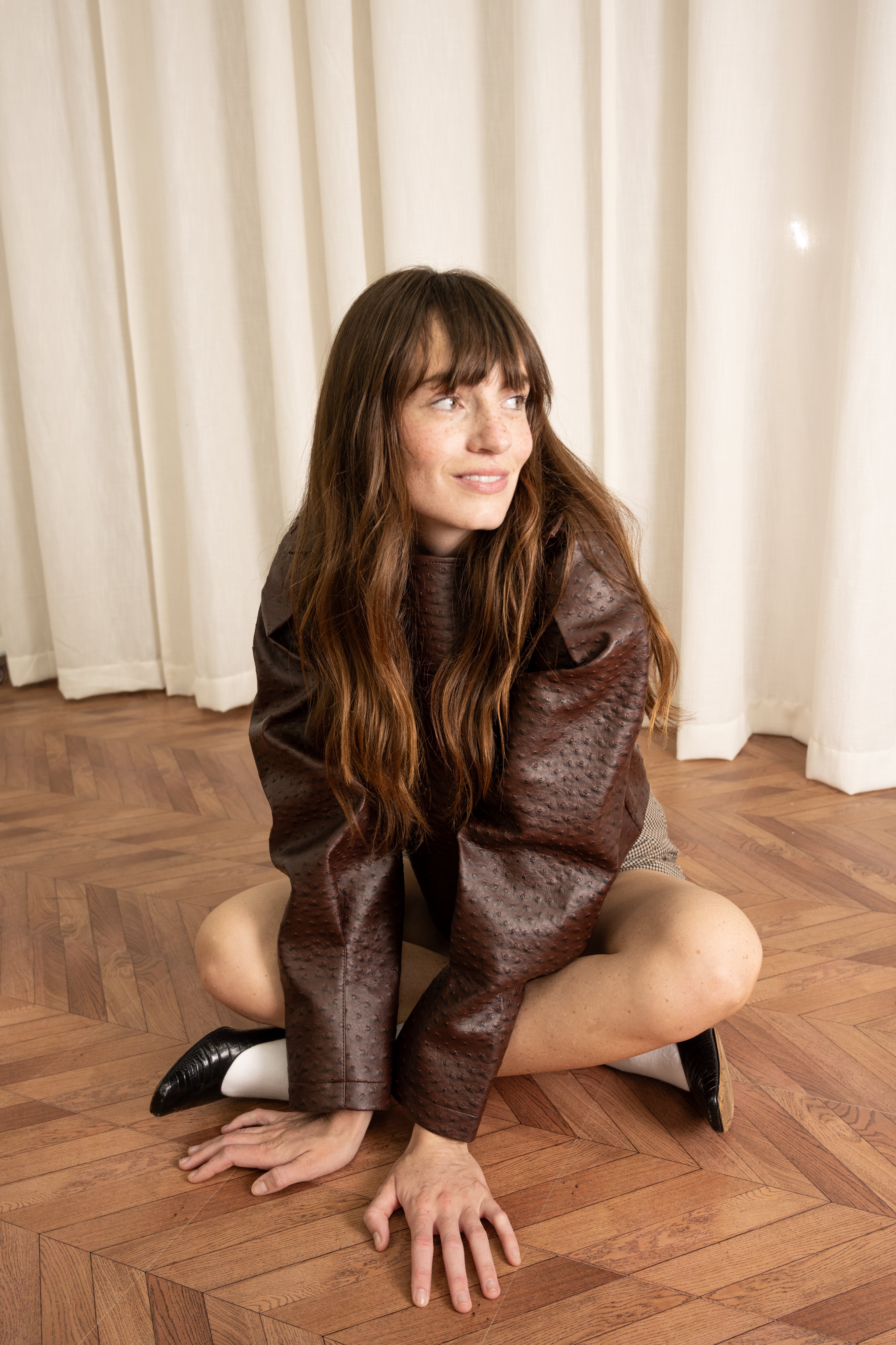 Oliver Ostrich Jacket — Mahogany