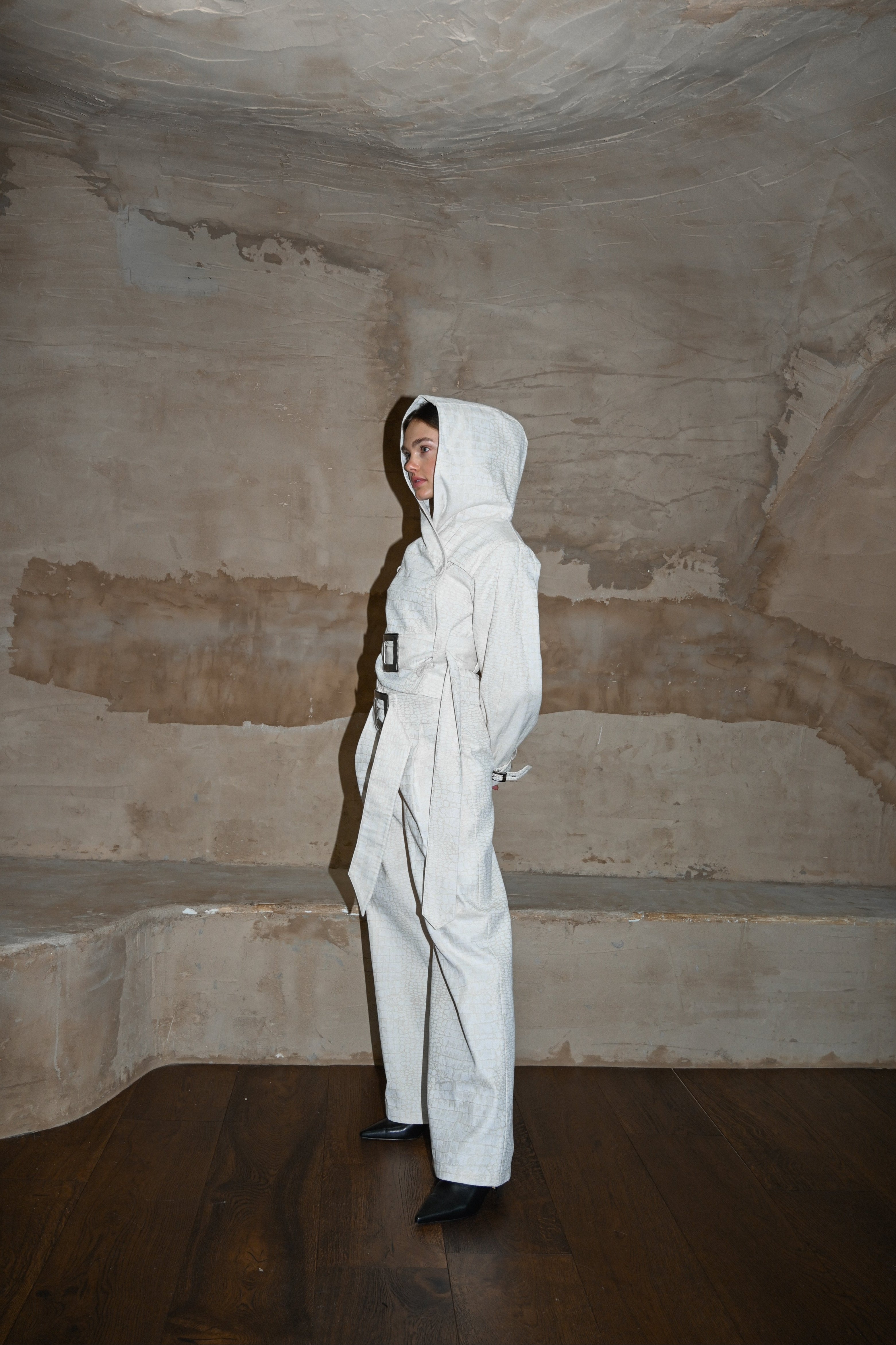 Ganna Belted Jacket — Snakeskin Jacquard