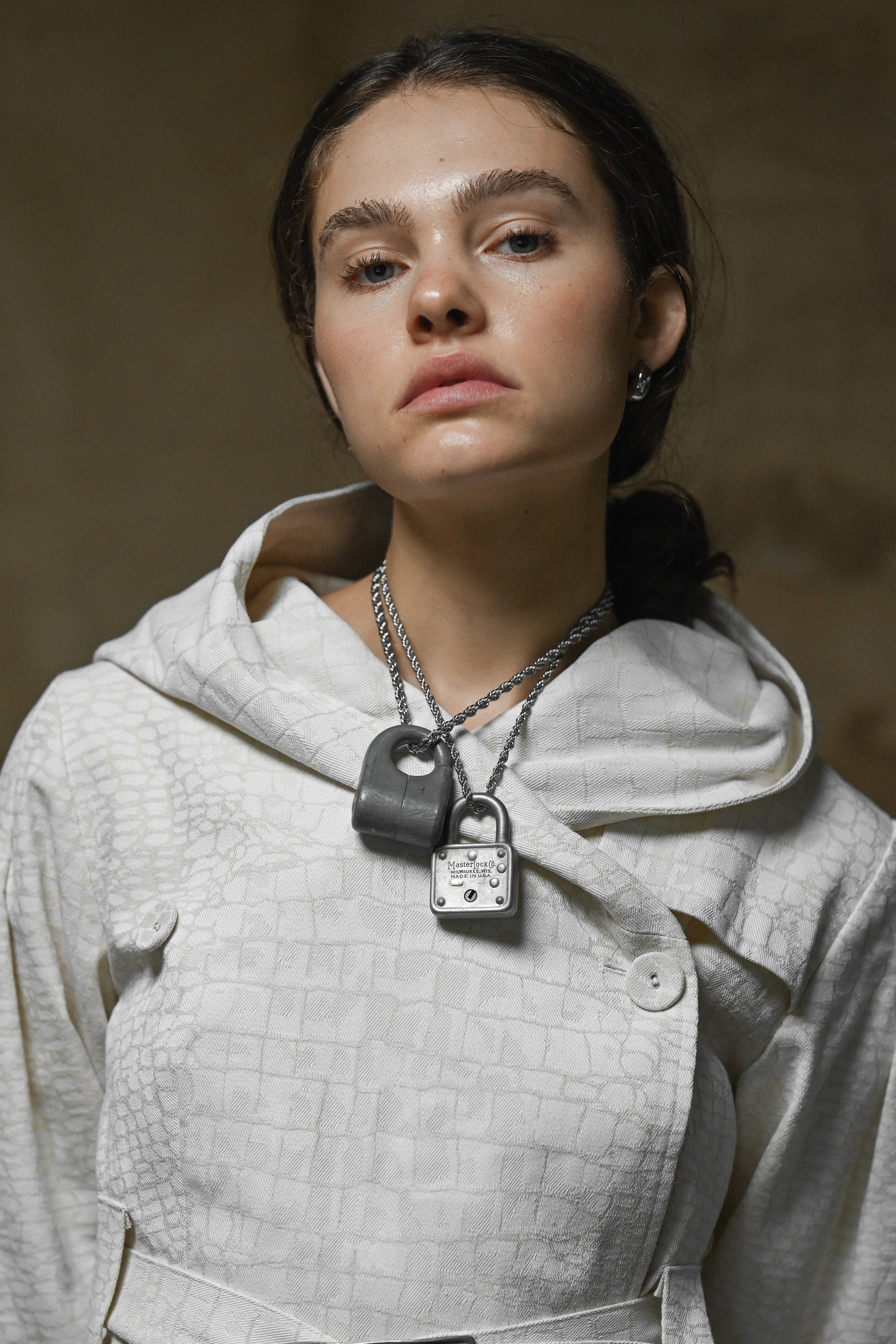 Upcycled Lock Necklace — Square Round Iron