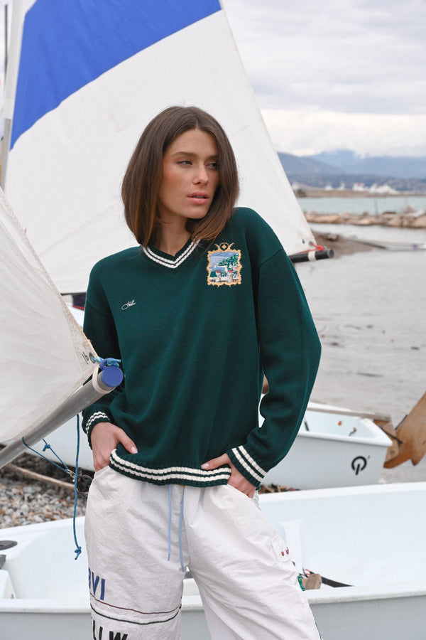 Seascape Cashmere Pullover—Emerald