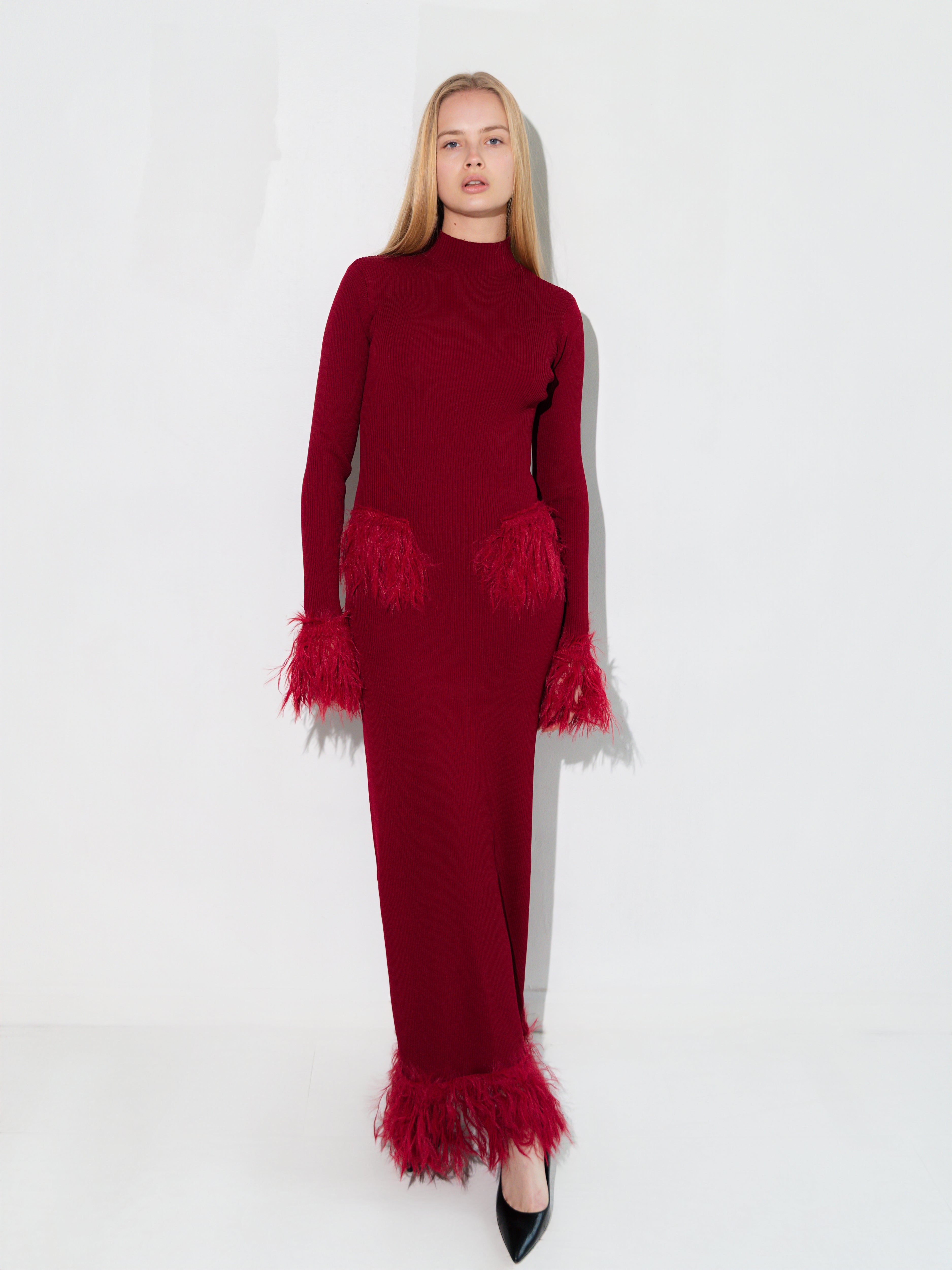 Milli Knit Dress — Burgundy