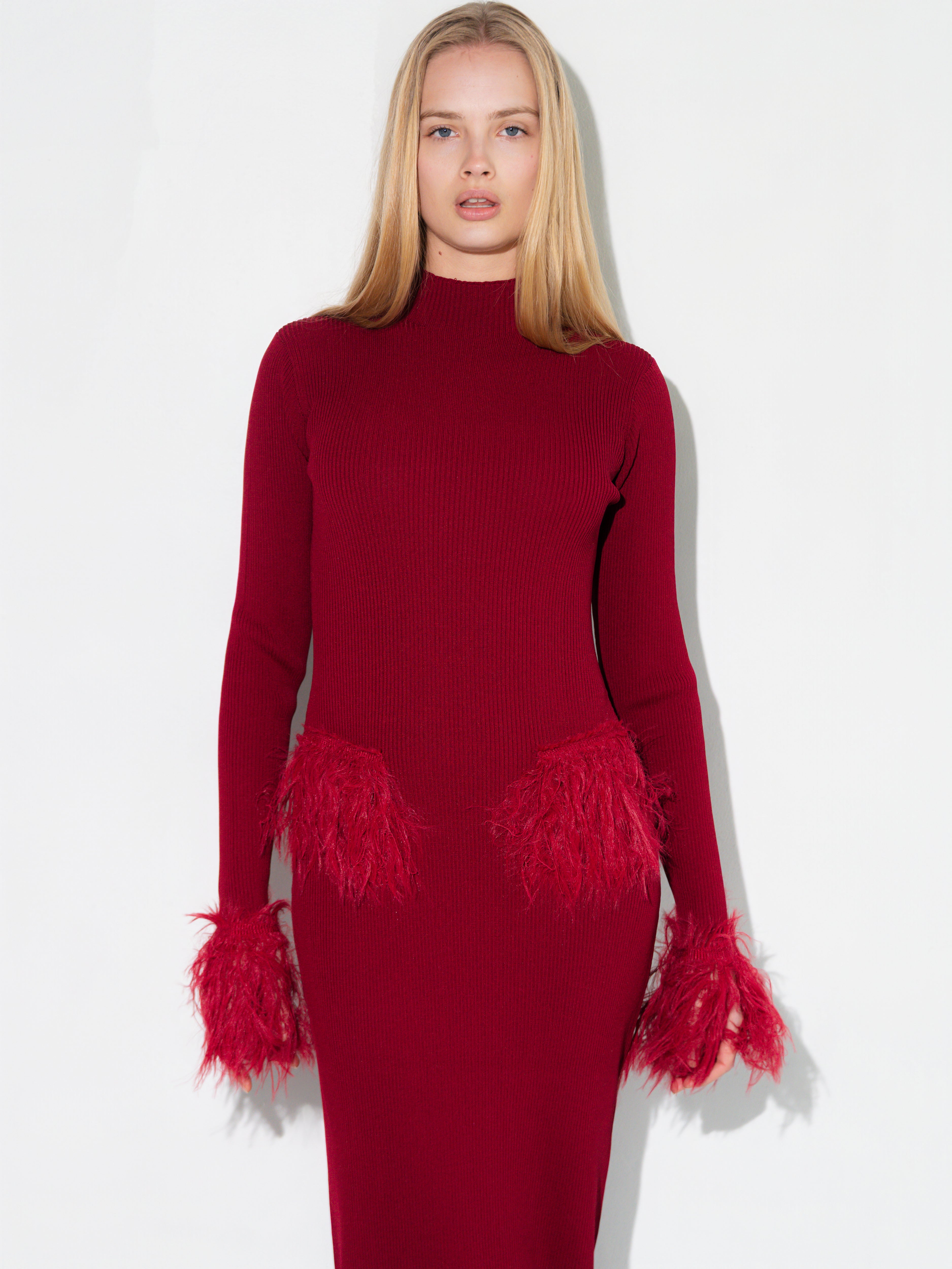Milli Knit Dress — Burgundy