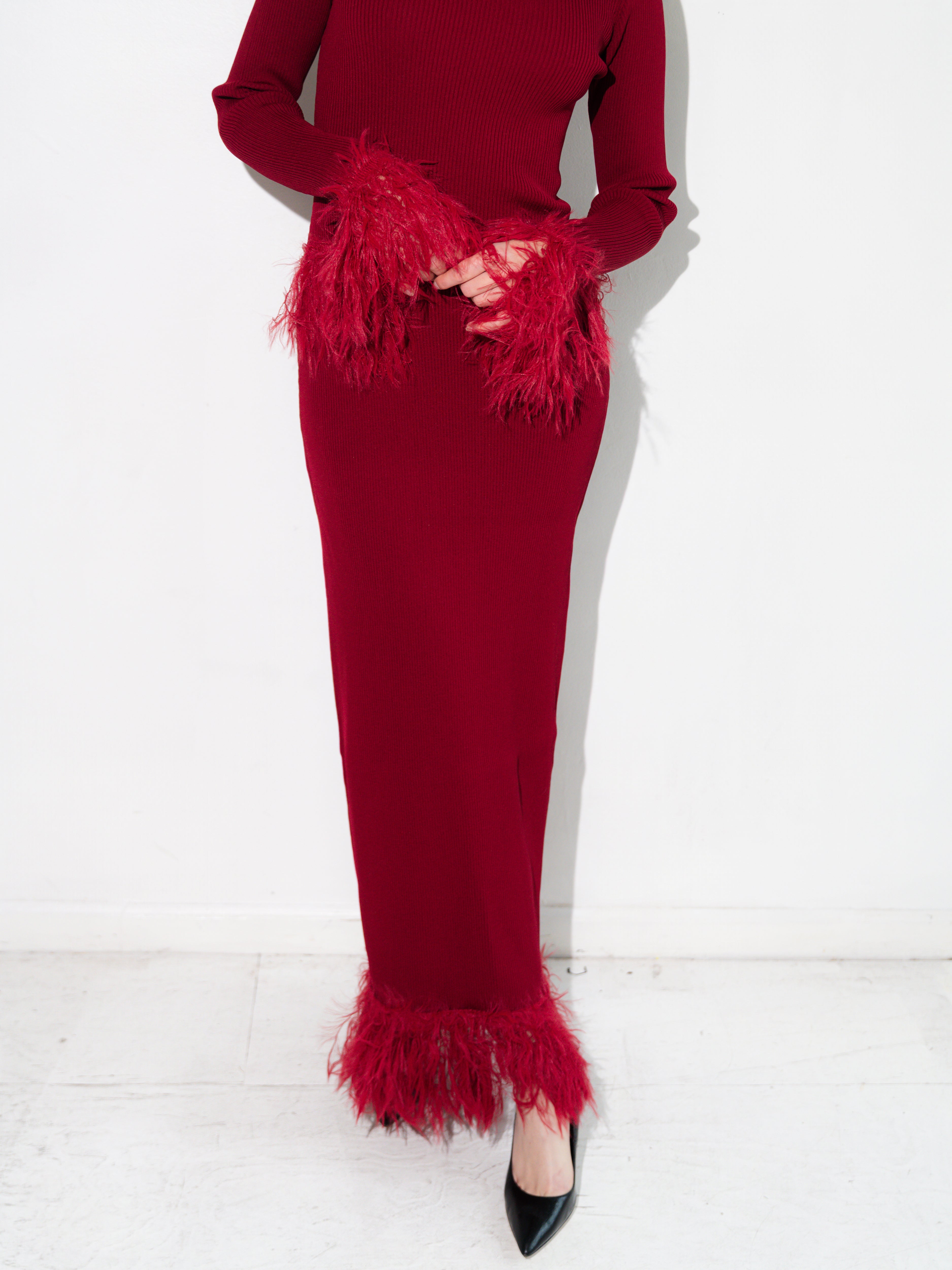 Milli Knit Dress — Burgundy