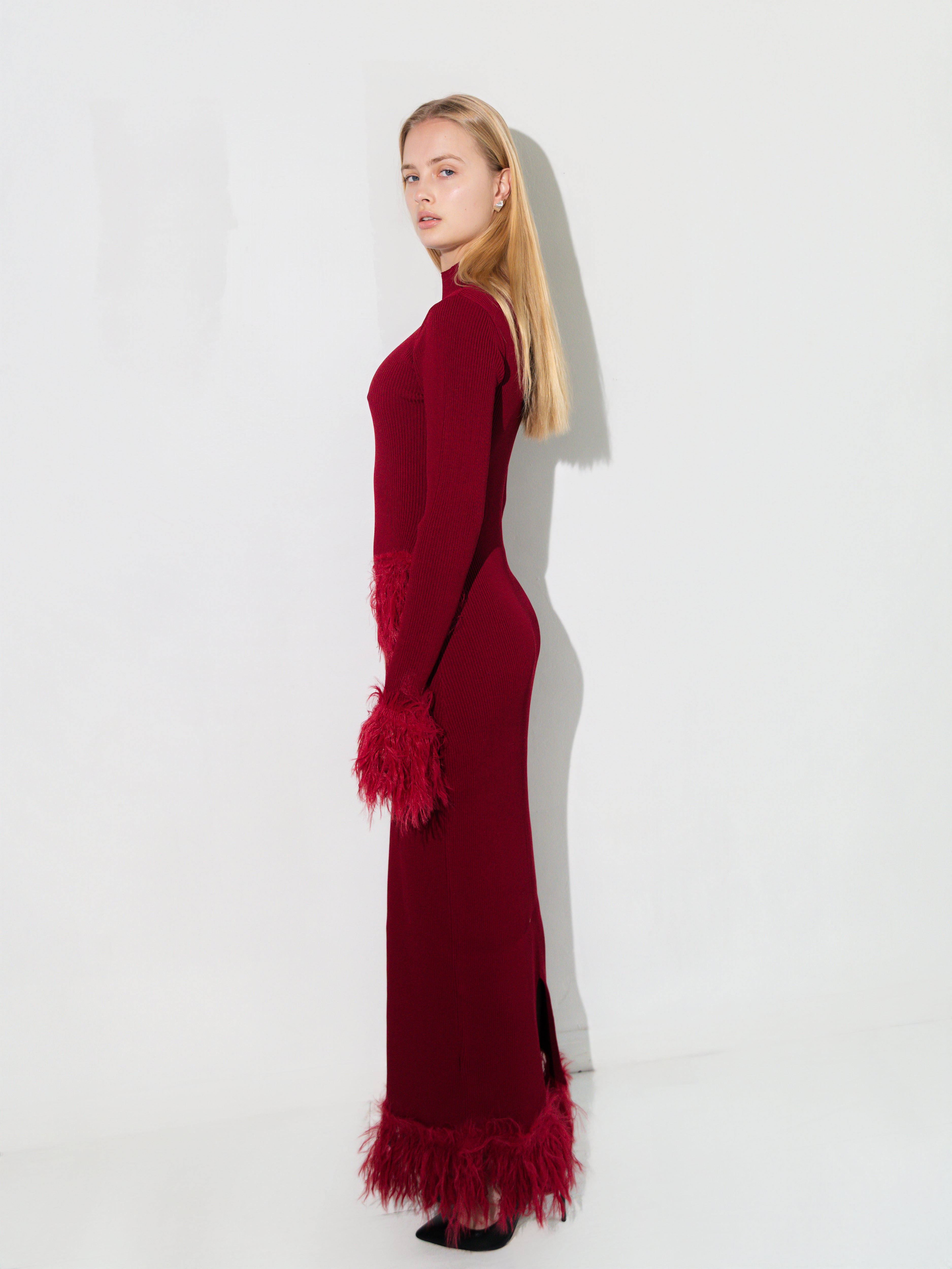 Milli Knit Dress — Burgundy