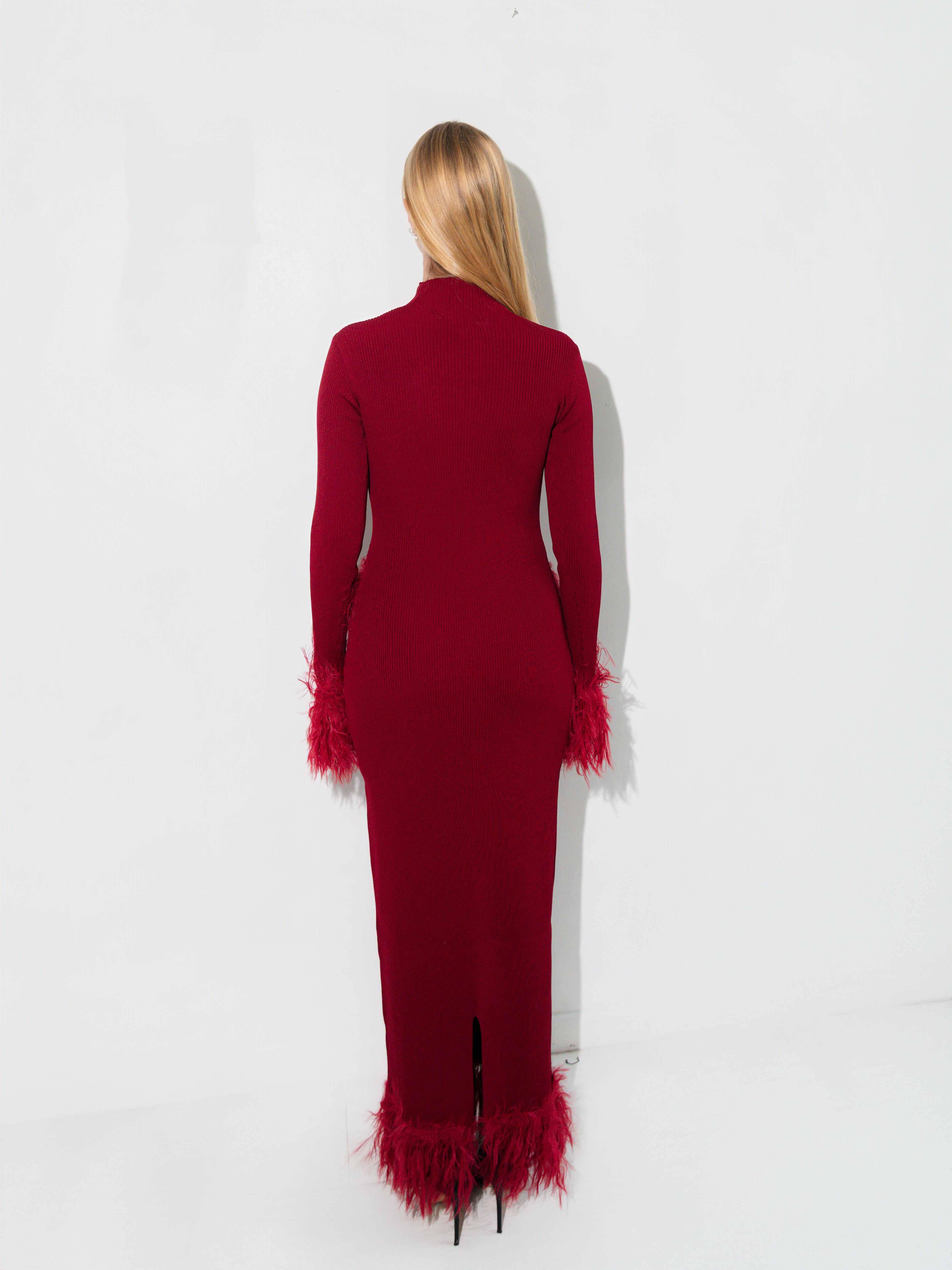 Milli Knit Dress — Burgundy