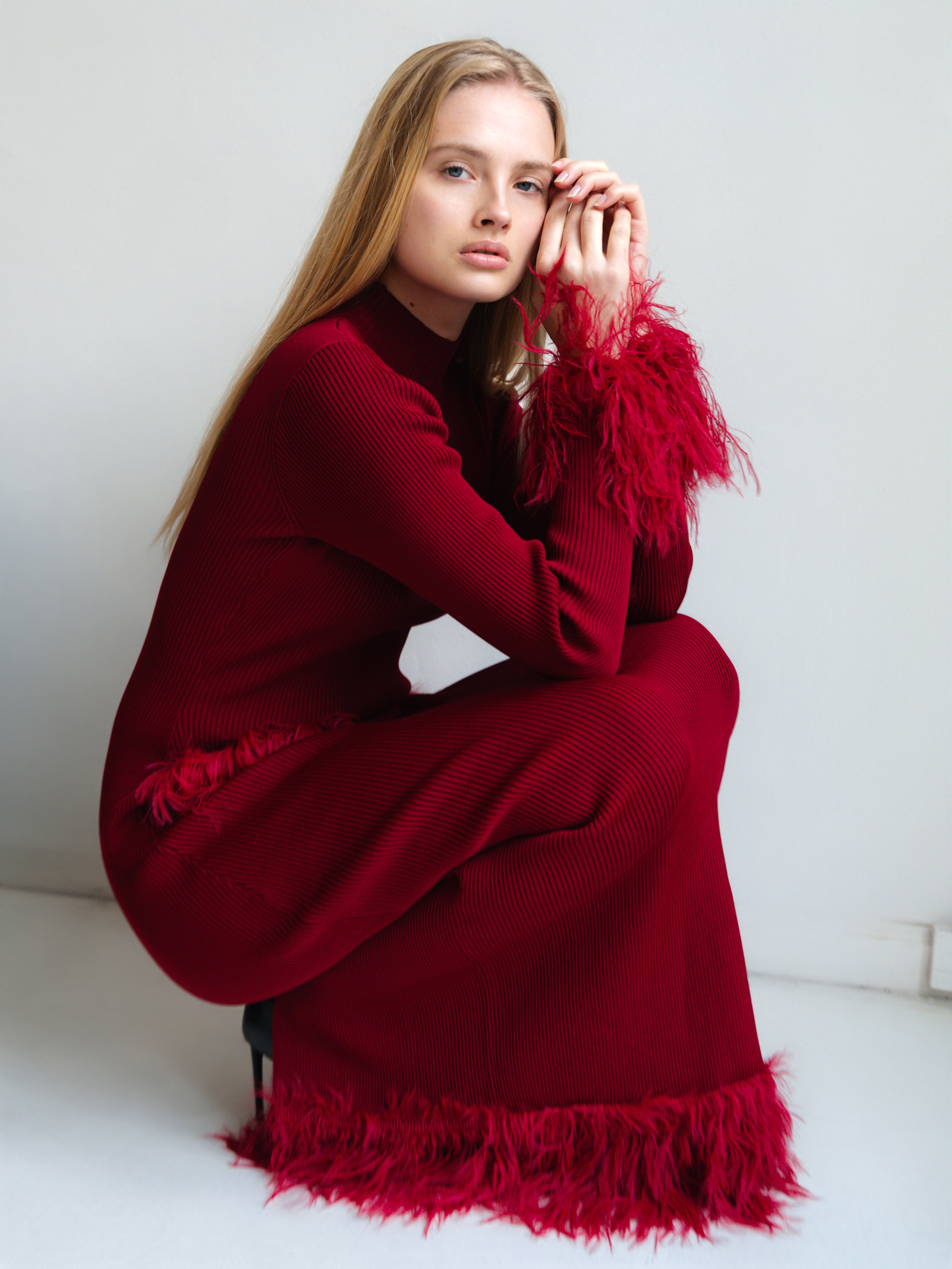 Milli Knit Dress — Burgundy