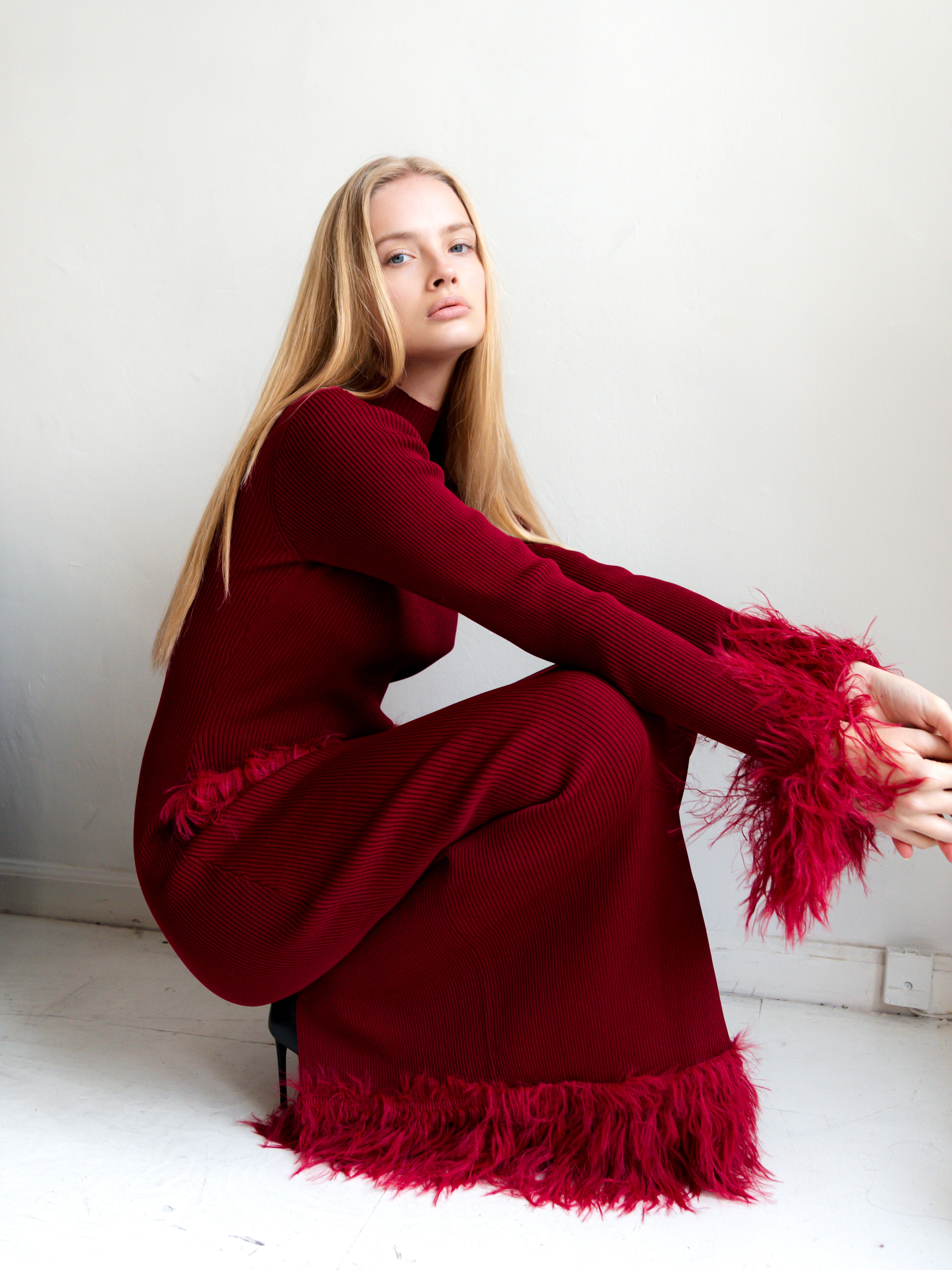 Milli Knit Dress — Burgundy