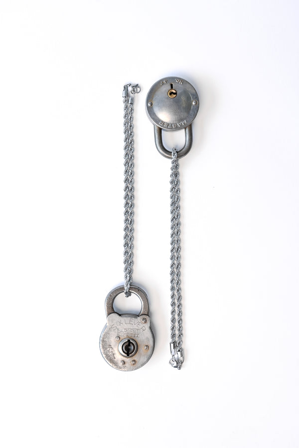 Upcycled Lock Necklace — Round Iron