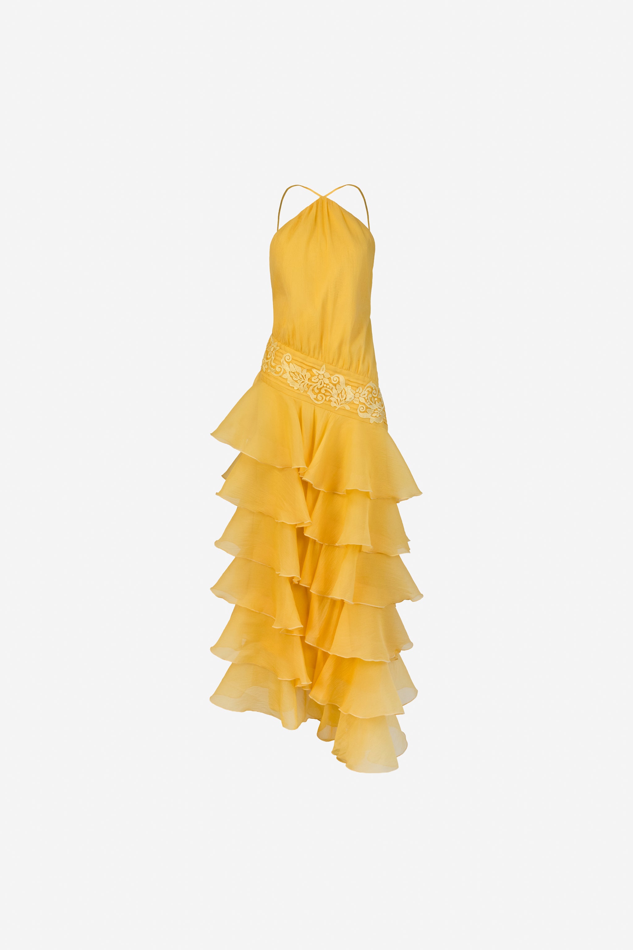 Yellow The Label Dahlia Organza Dress in Yellow