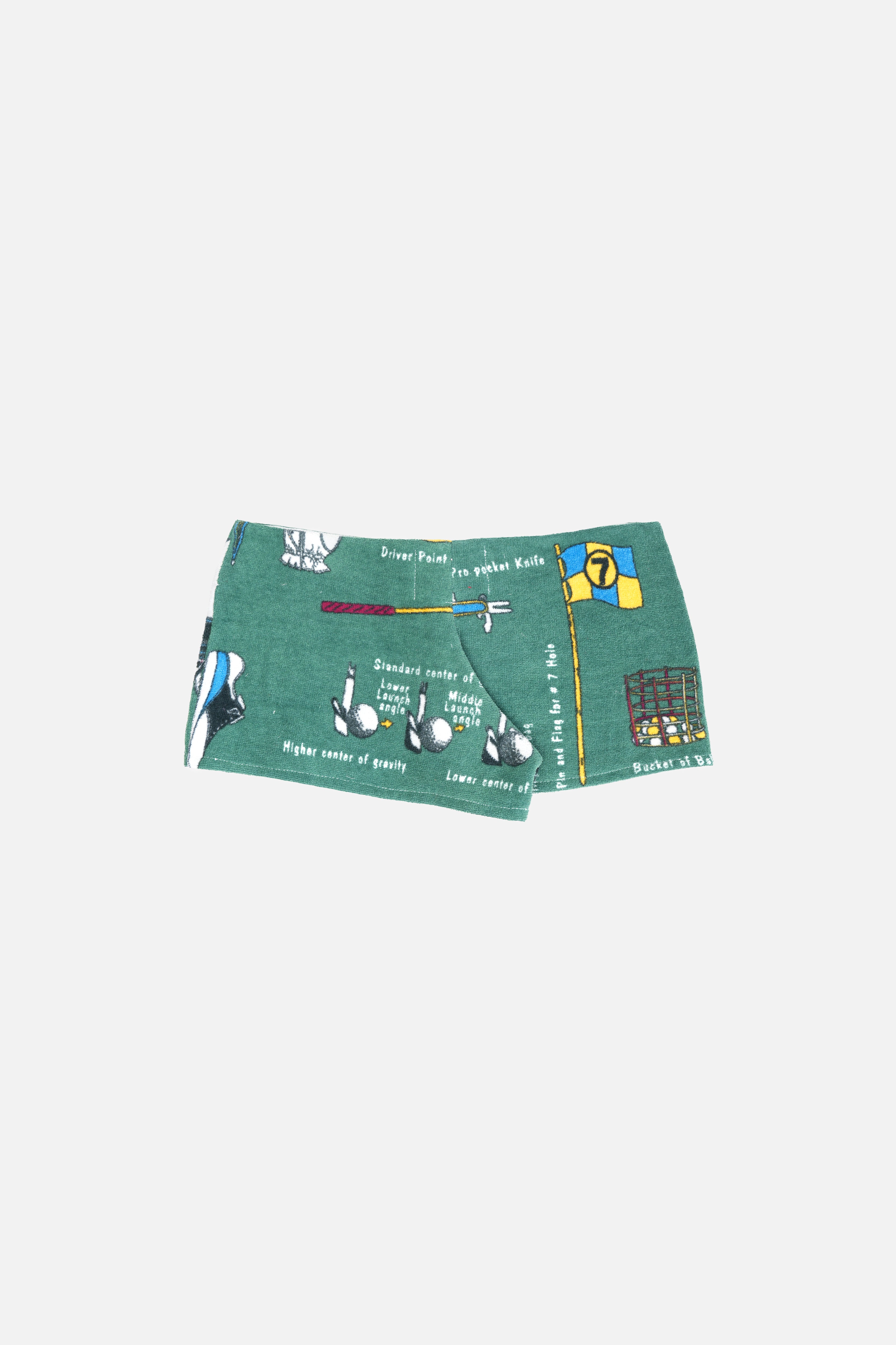 Towel Upcycled Mini Shorts — Golf Bag