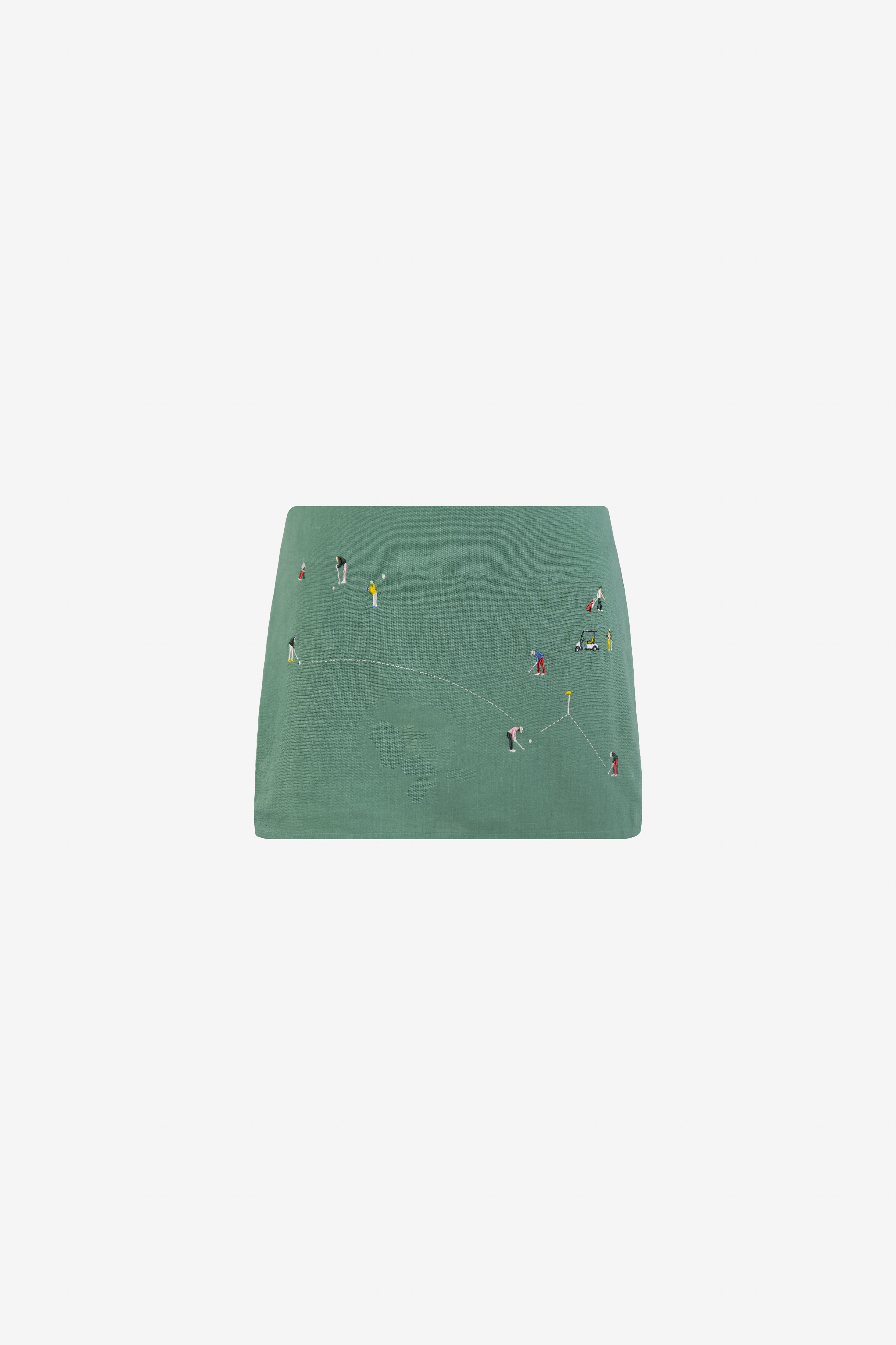 Golf Scene Linen Skort