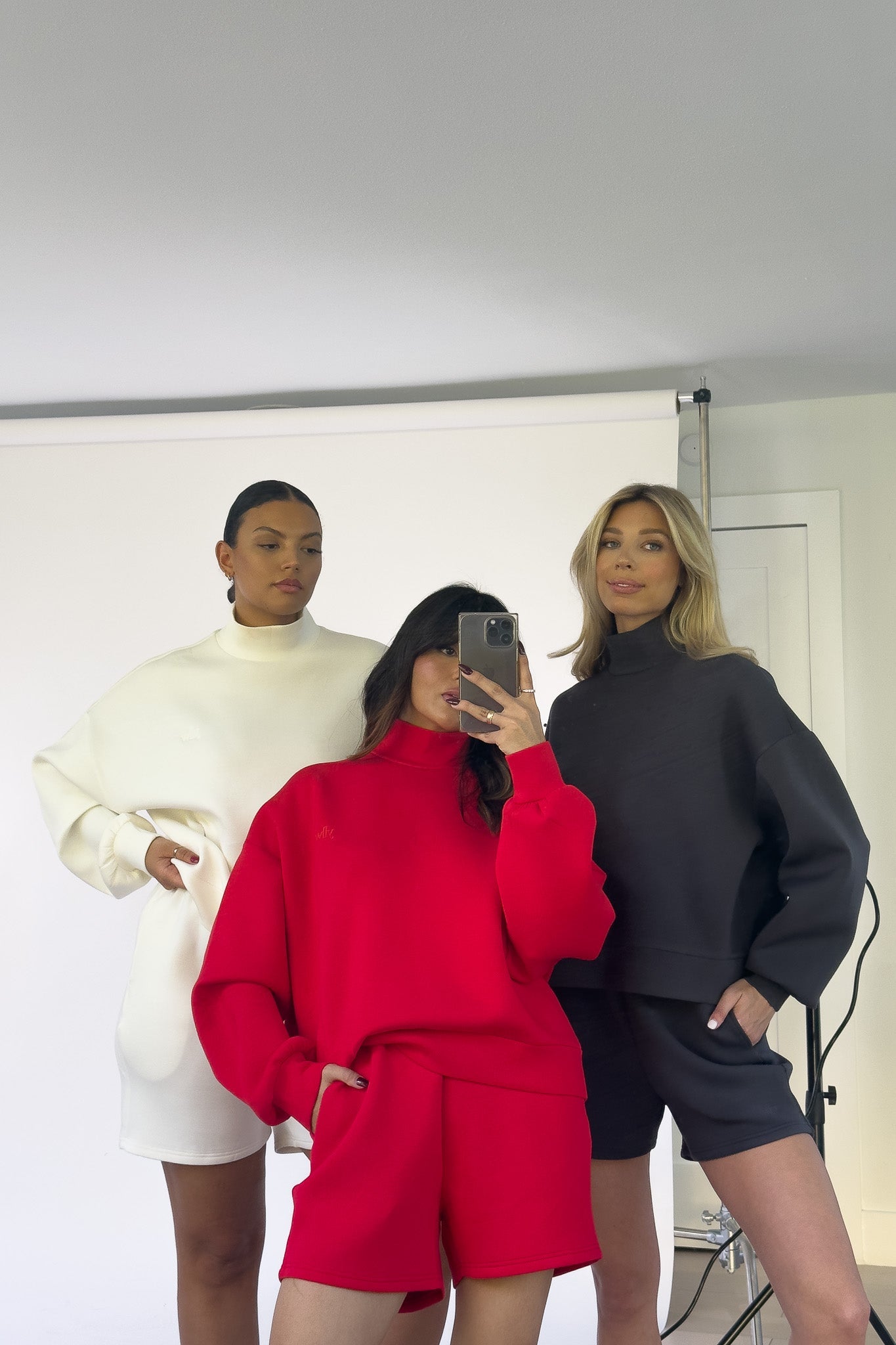 Ollie Knit Neoprene Shorts — Charcoal