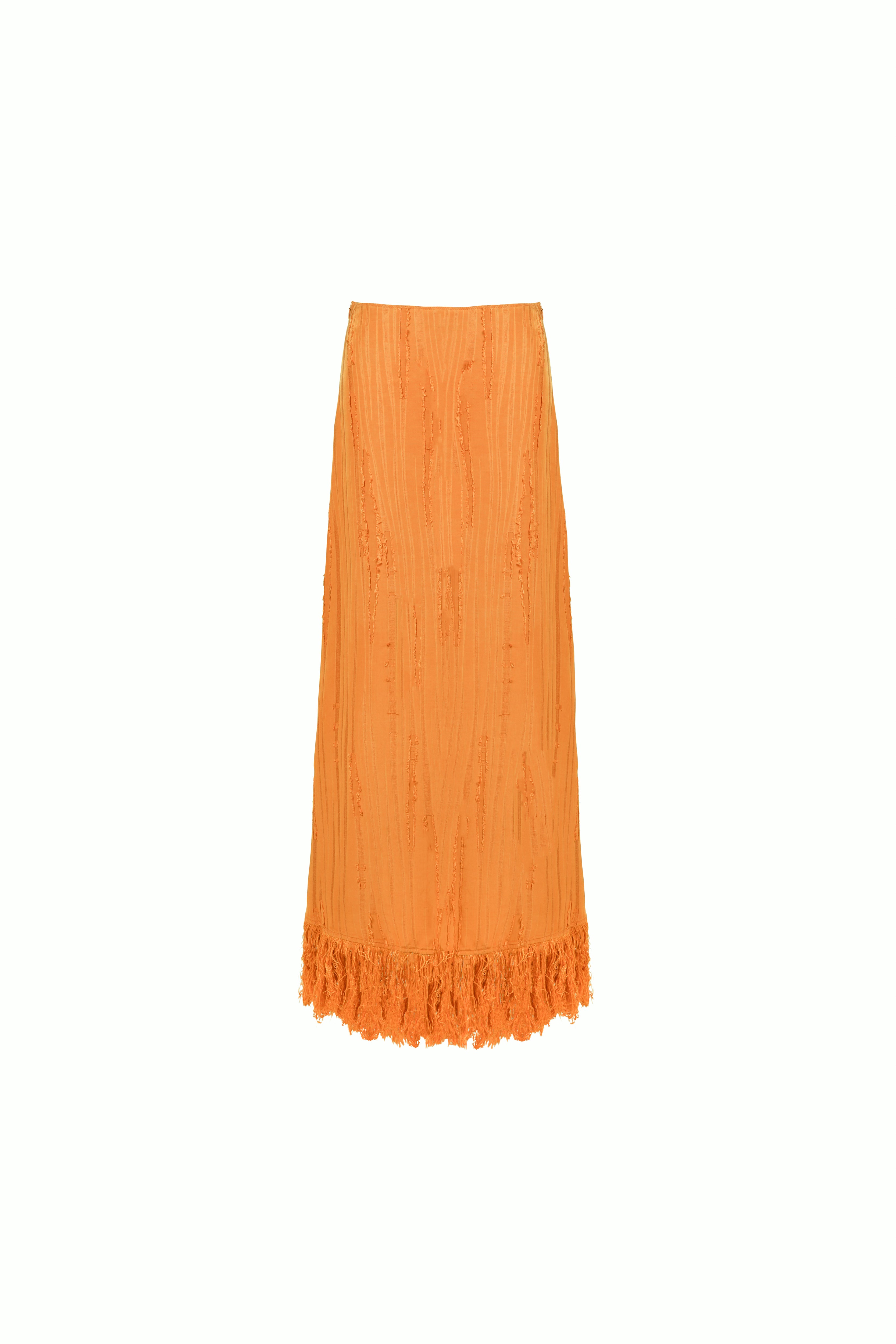 Lennie Fringe Skirt in Orange, view 3