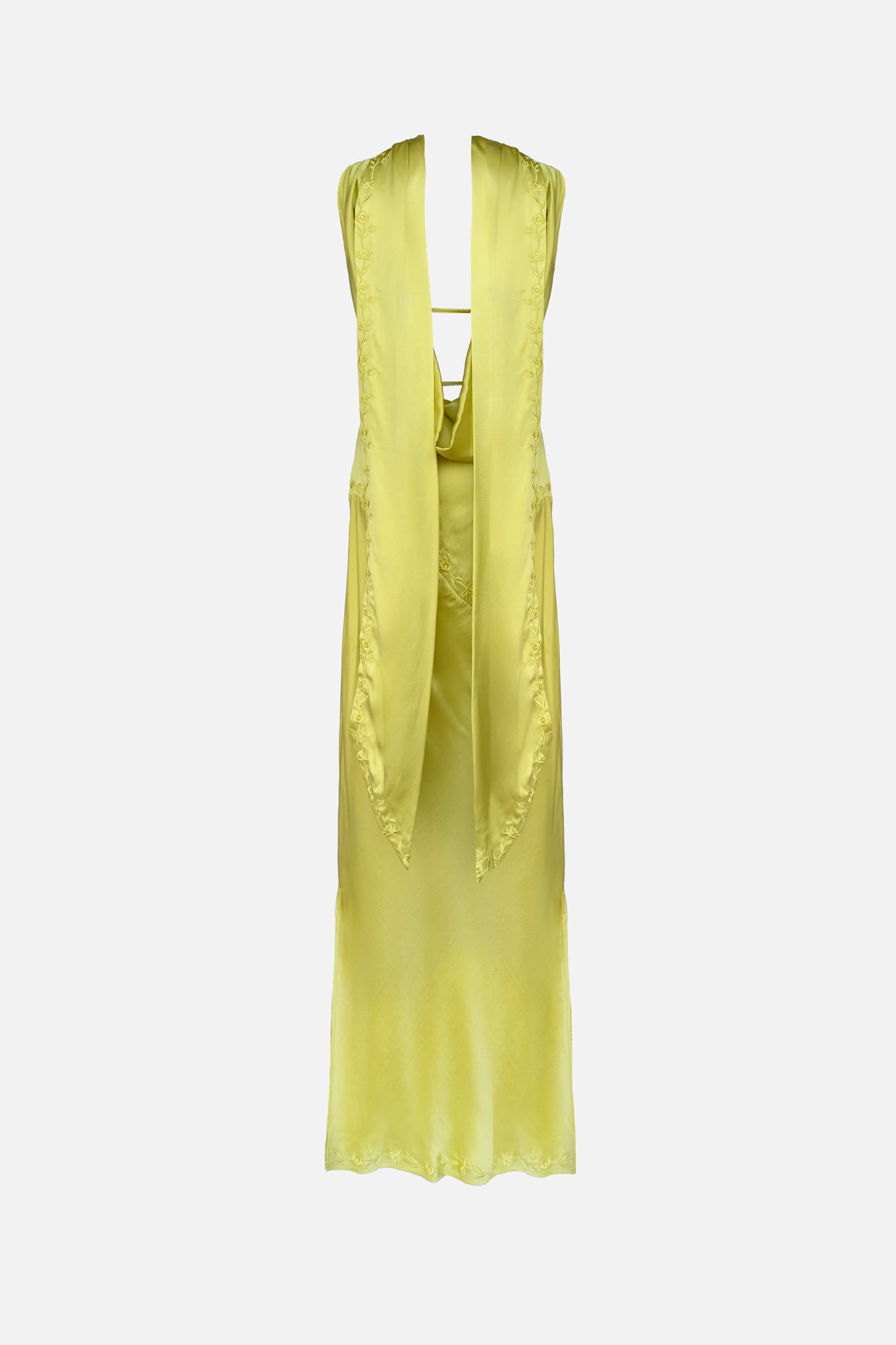 Nina Silk Dress — Chartreuse
