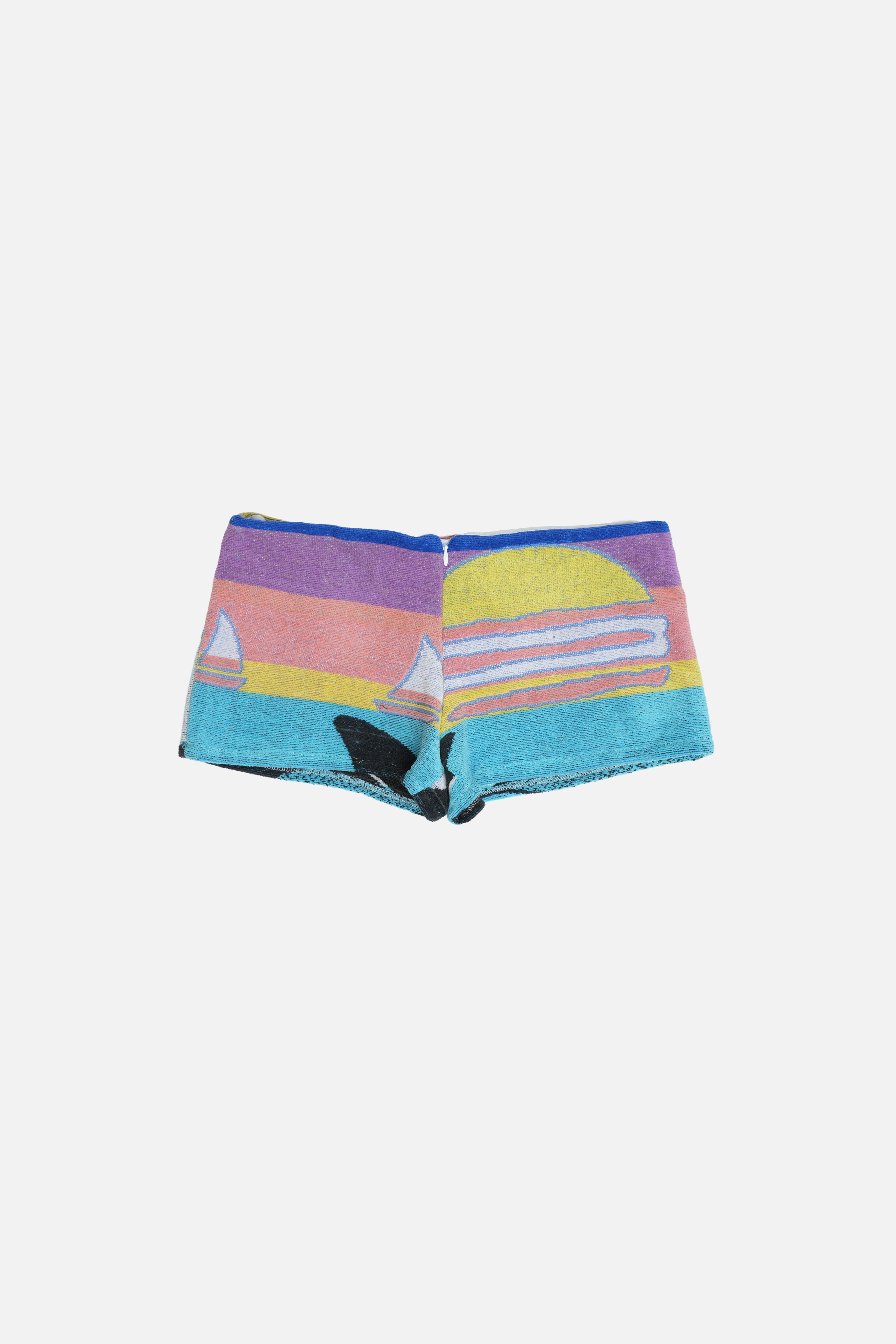 Towel Upcycled Mini Shorts — Pod Sunset