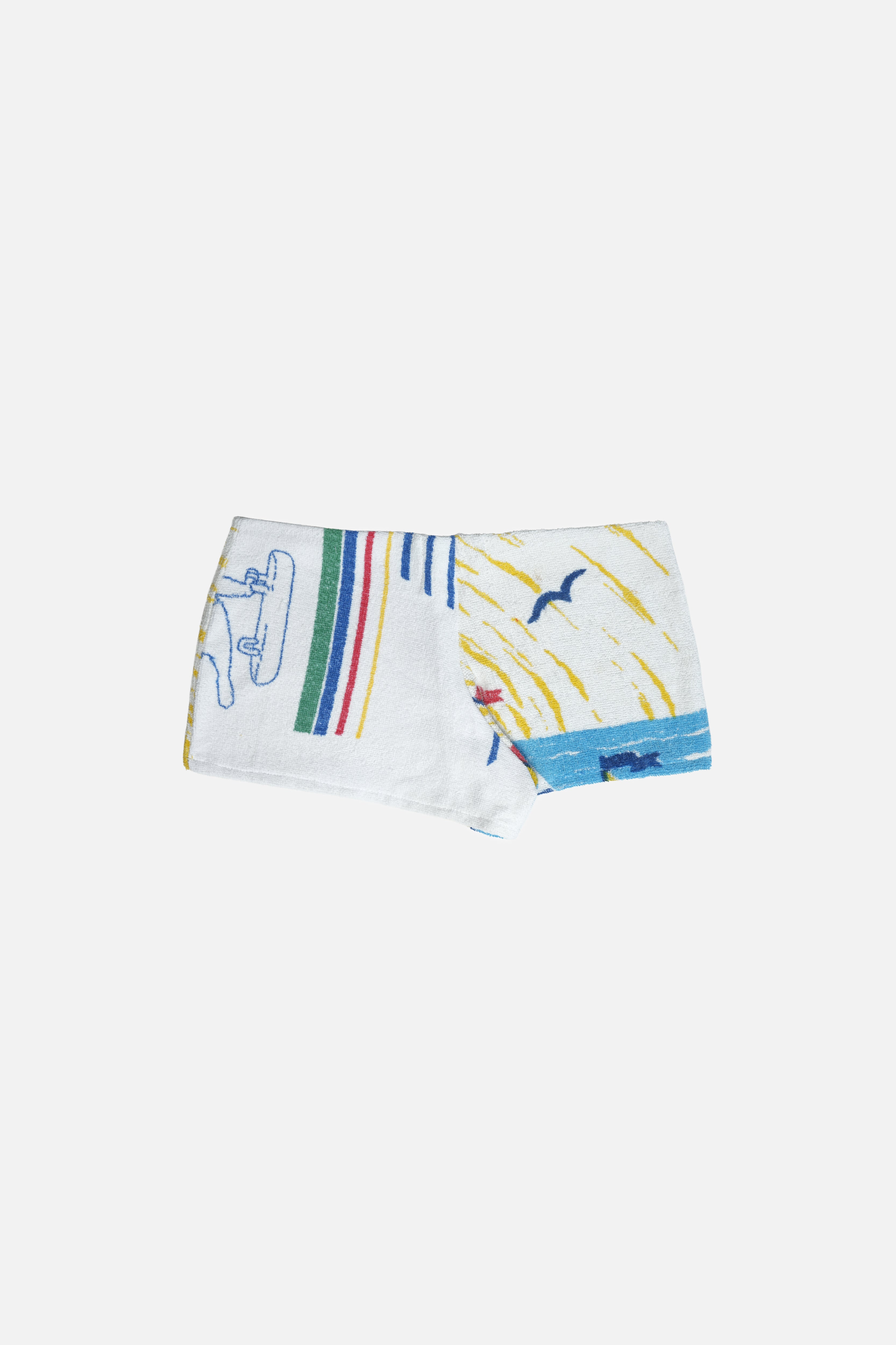Towel Upcycled Mini Shorts — Sailor