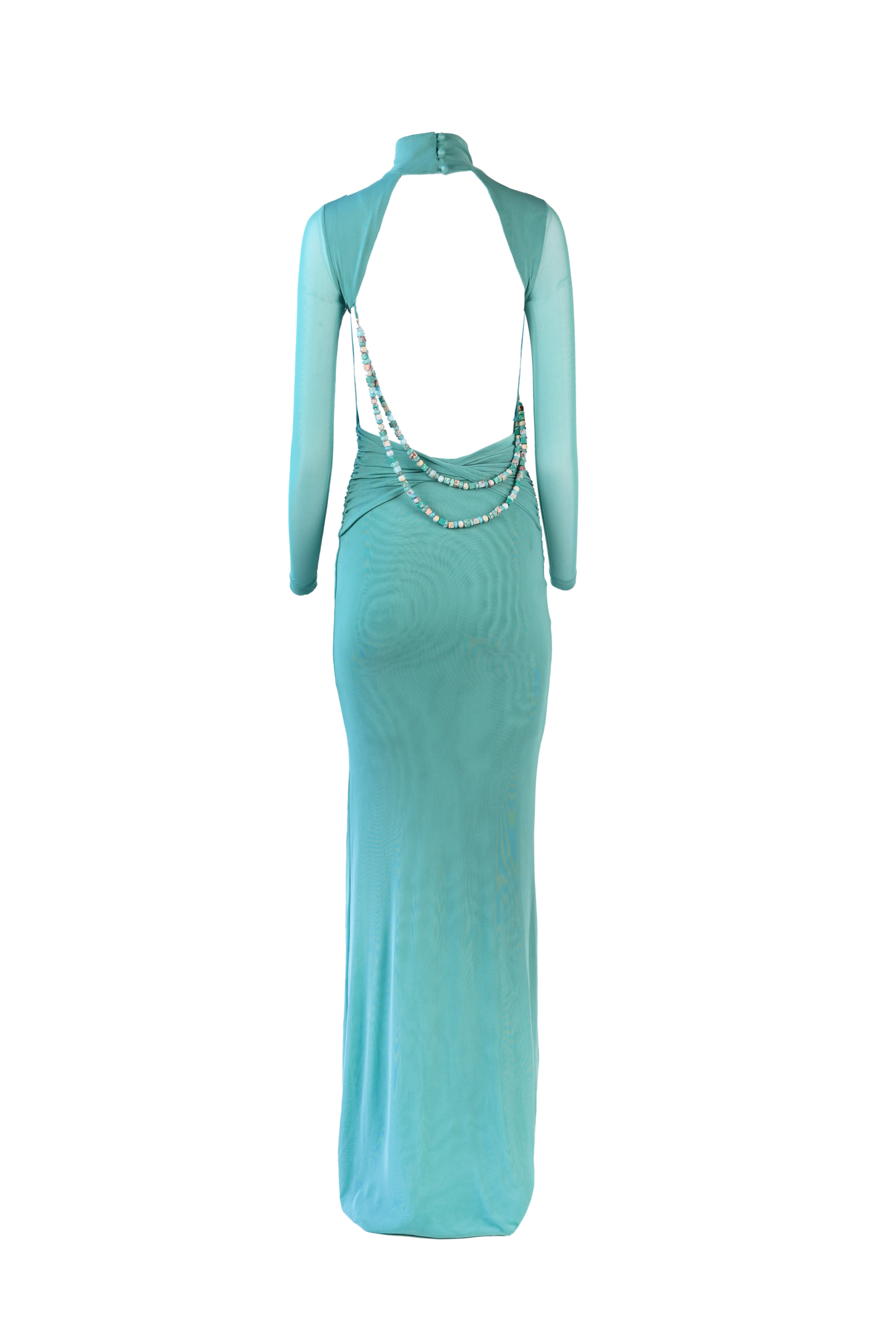 Salome Beaded Dress — Teal