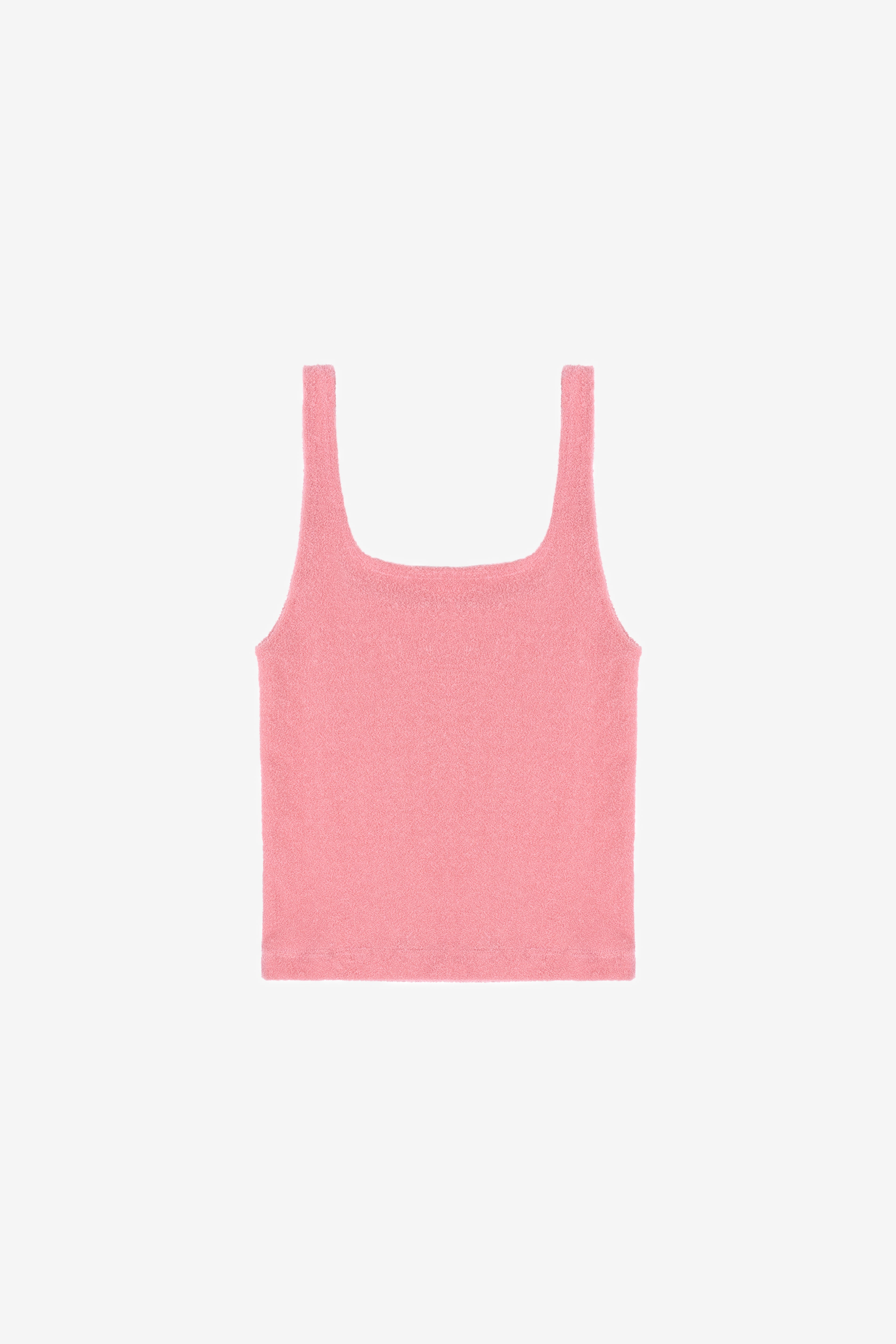 Yellow the Label Timby Tank Pink Terry - Front Flatlay
