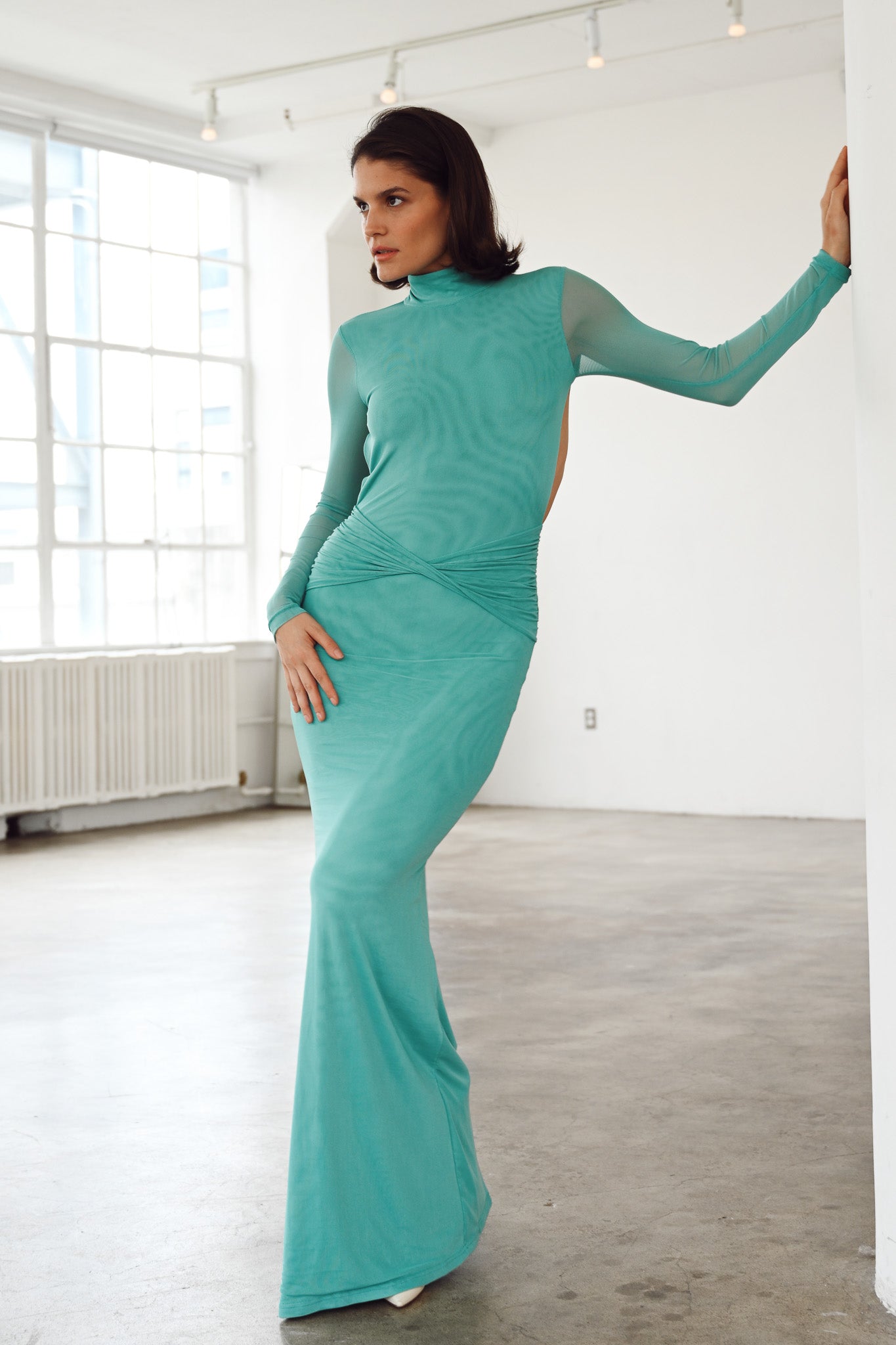 Salome Beaded Dress — Teal