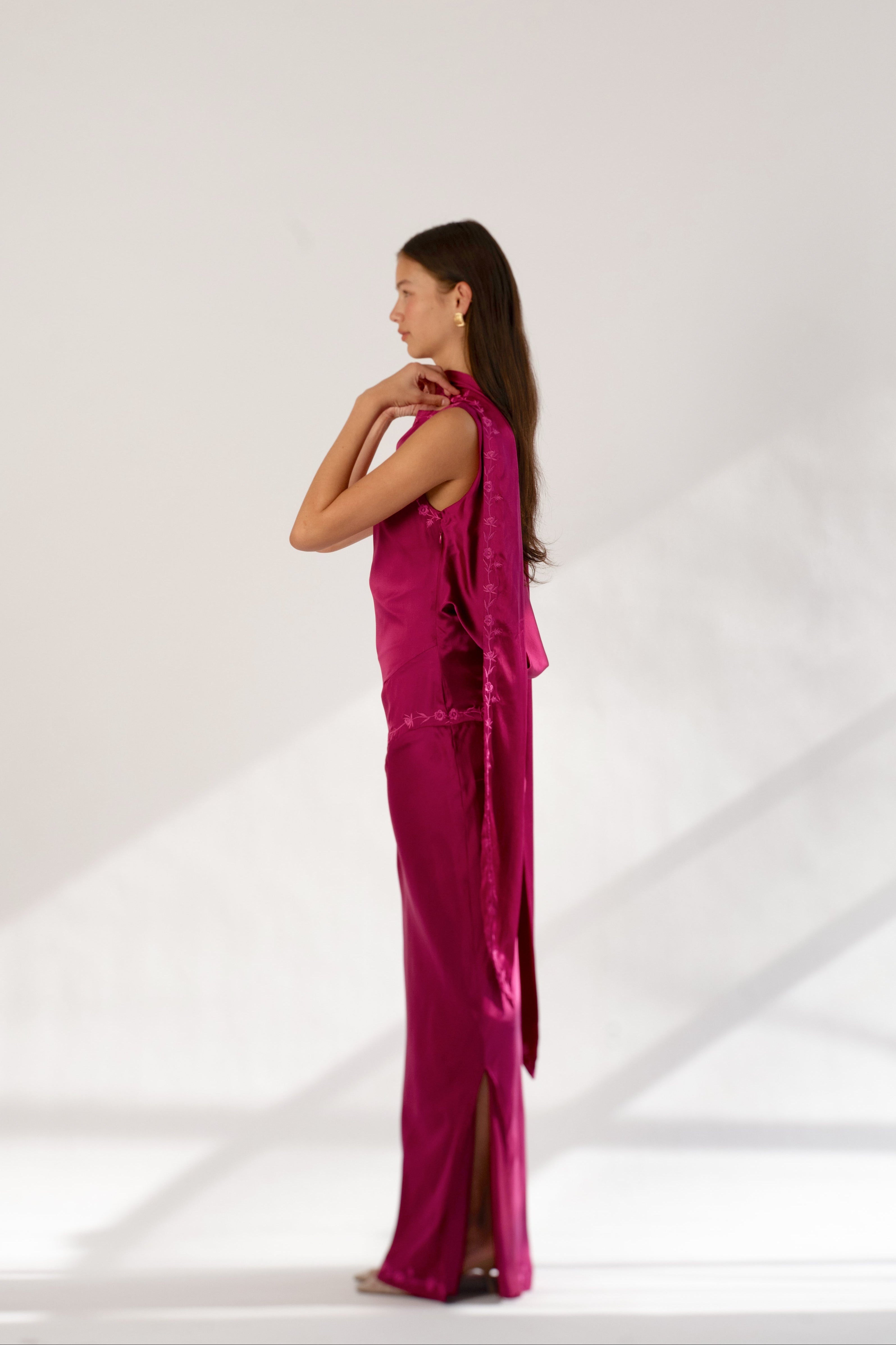 Nina Silk Dress — Azalea