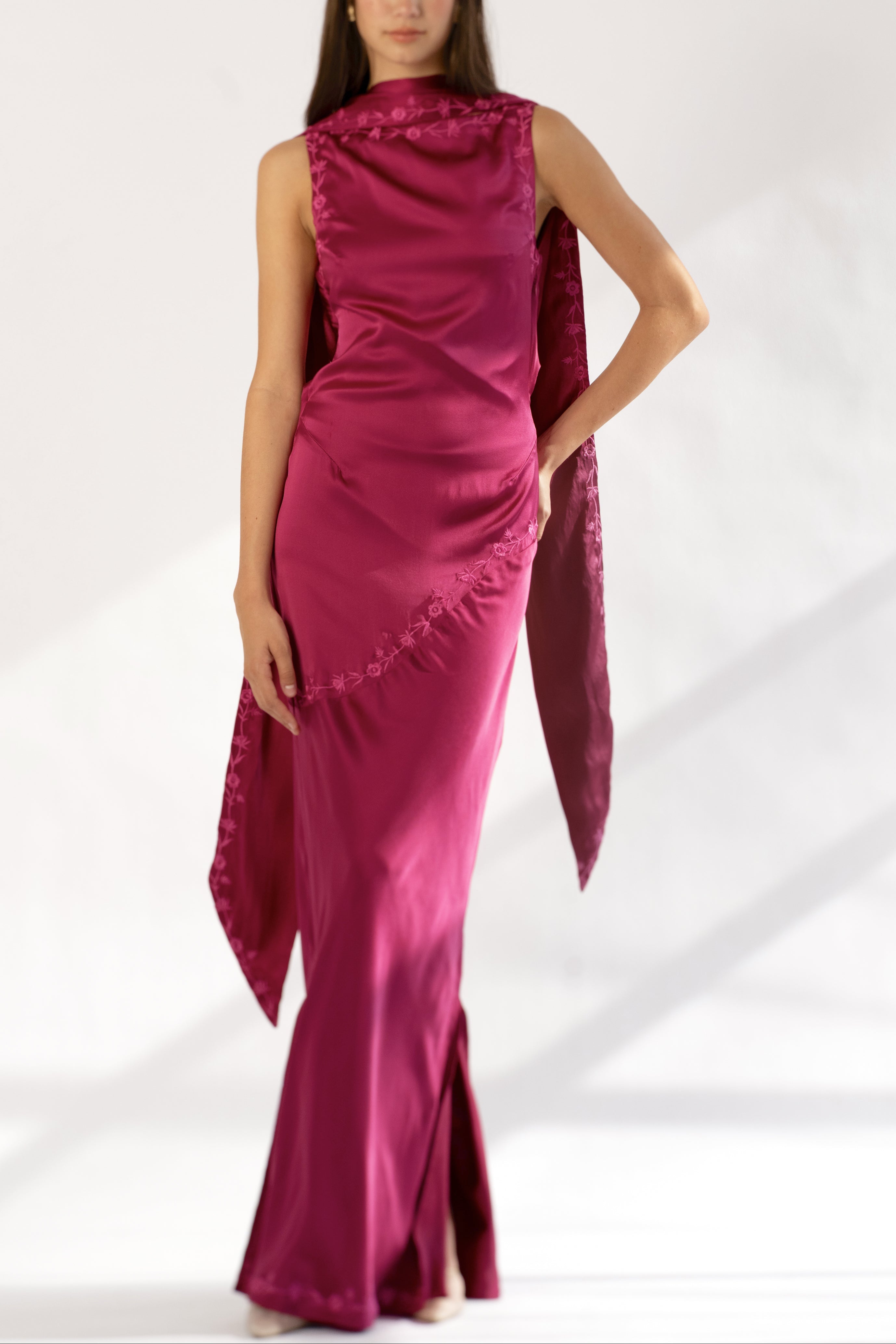 Nina Silk Dress — Azalea