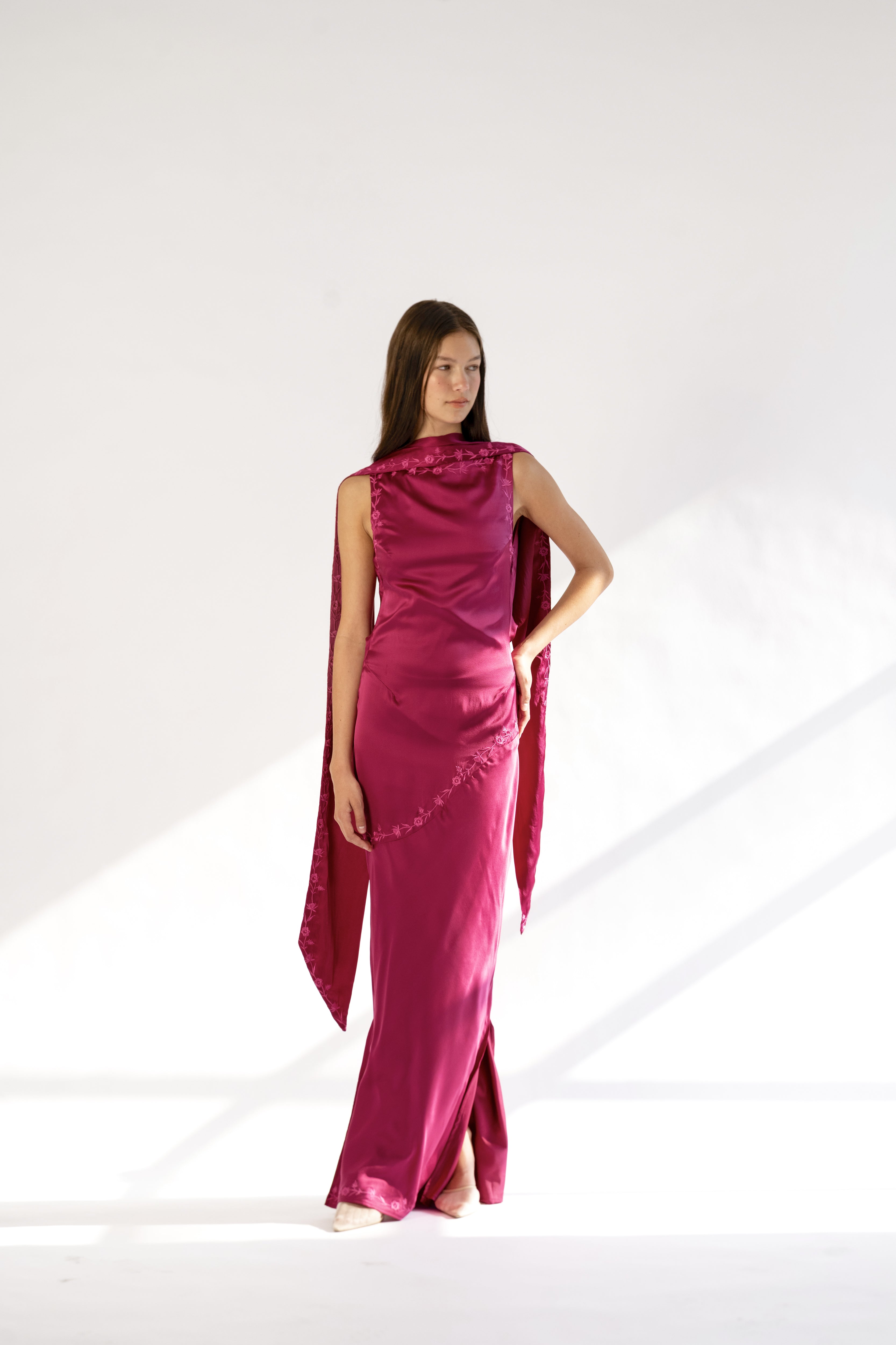 Nina Silk Dress — Azalea