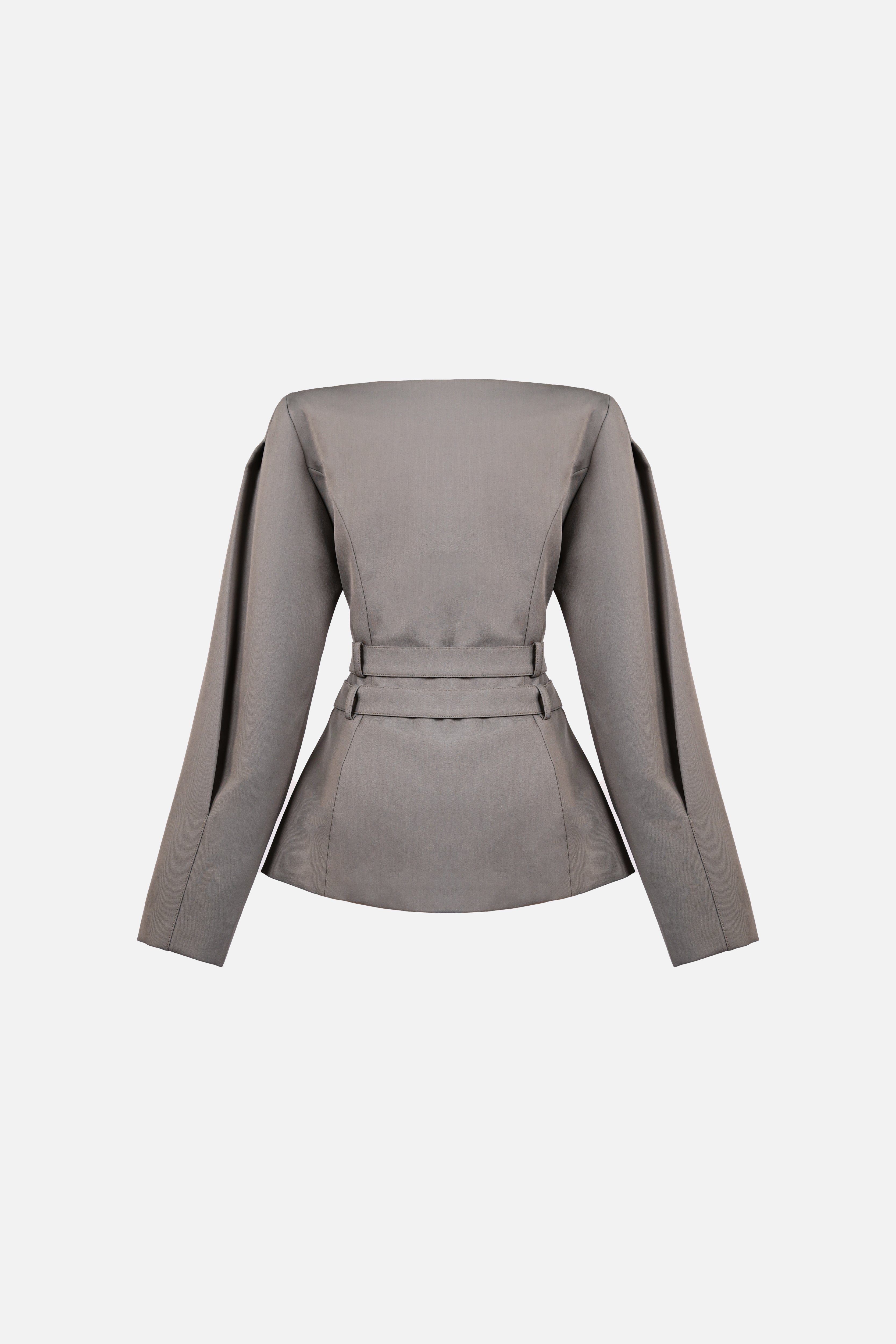 Vyana Belted Jacket — Slate