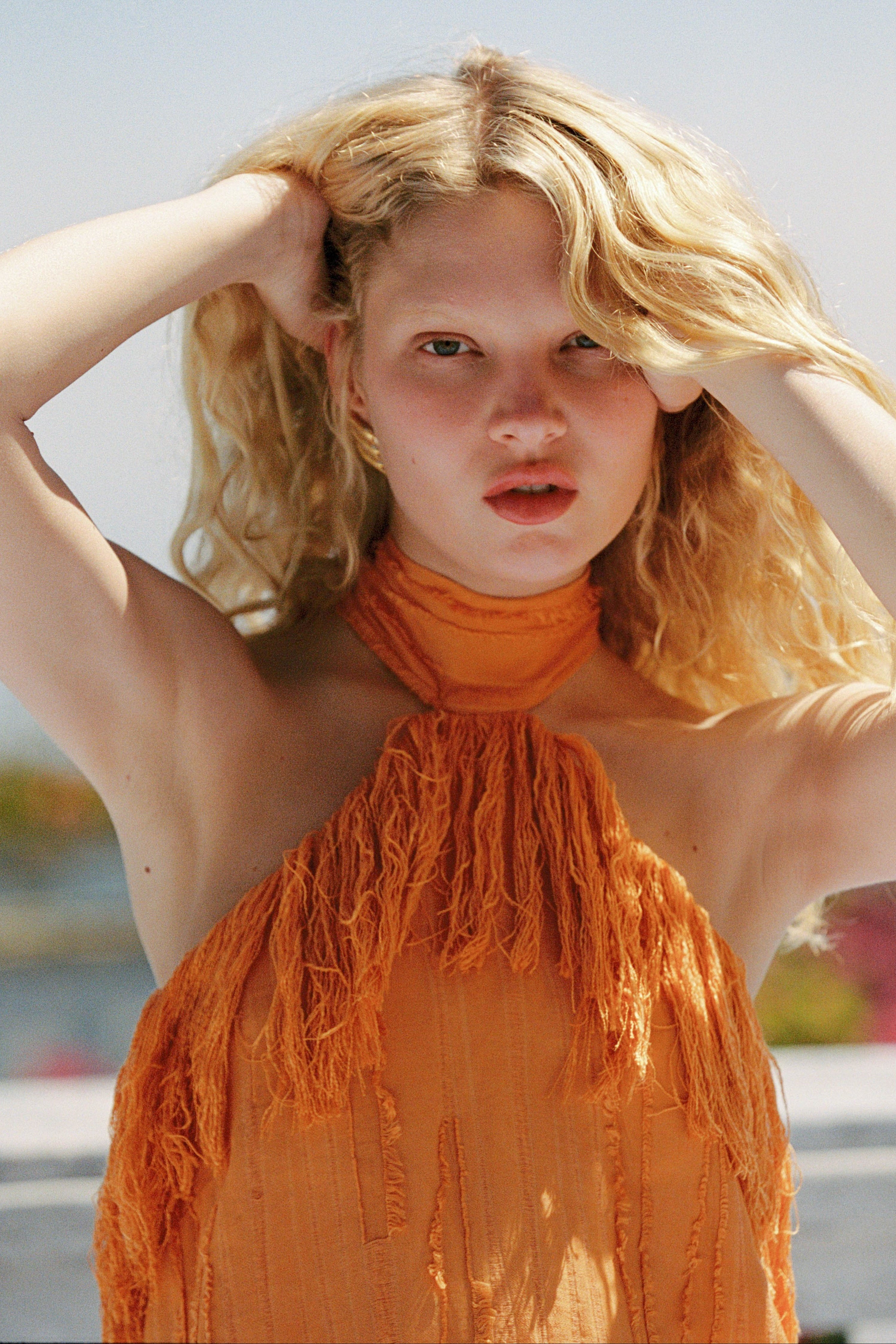 Jones Fringe Top in Orange, view 5