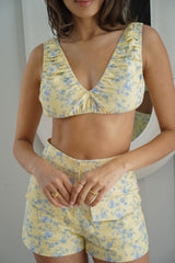 Rye Ruched Linen Bra Top — Butter Toile