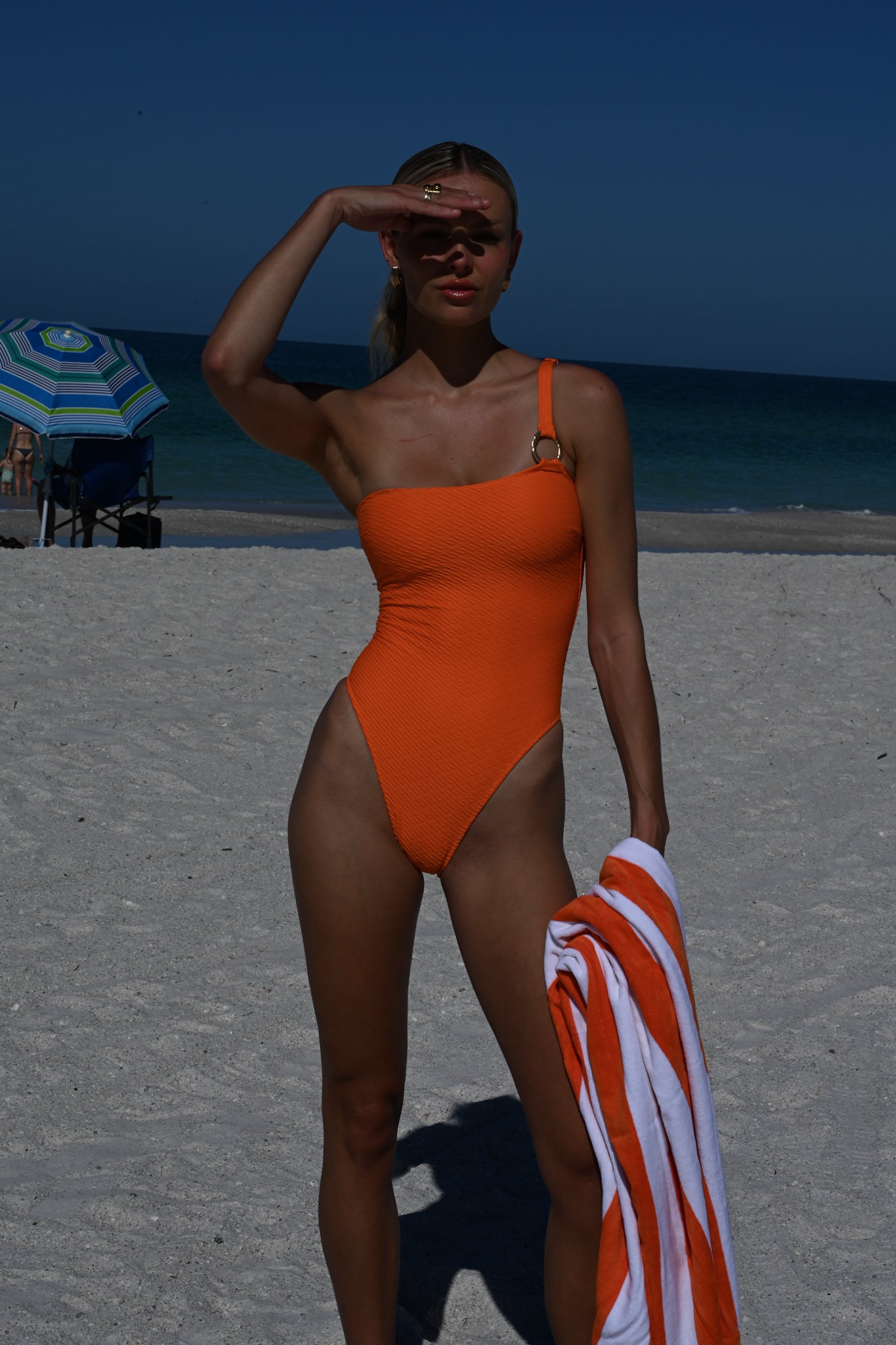 Dionne Textured One Piece — Tango