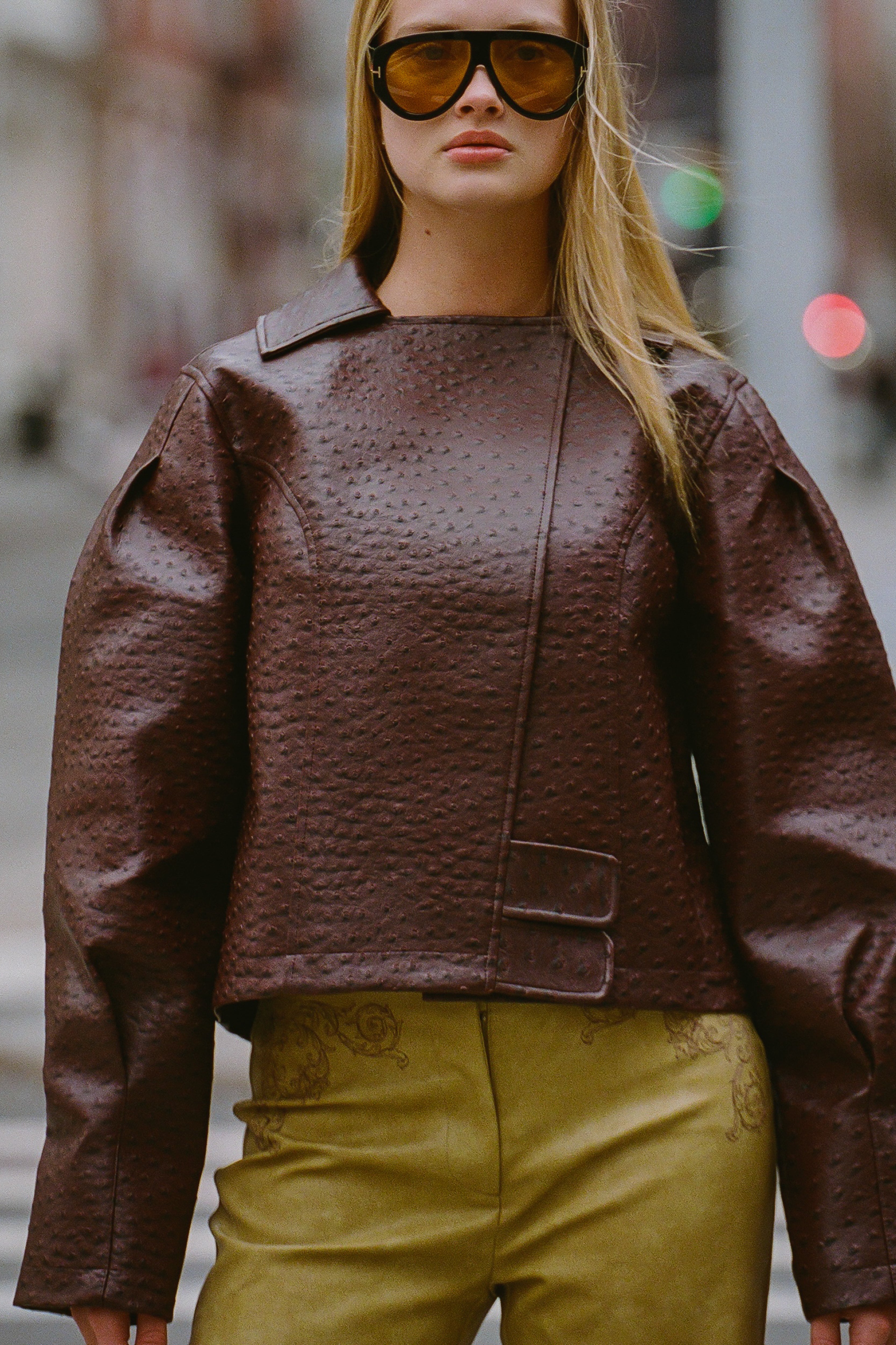 Oliver Ostrich Jacket — Mahogany