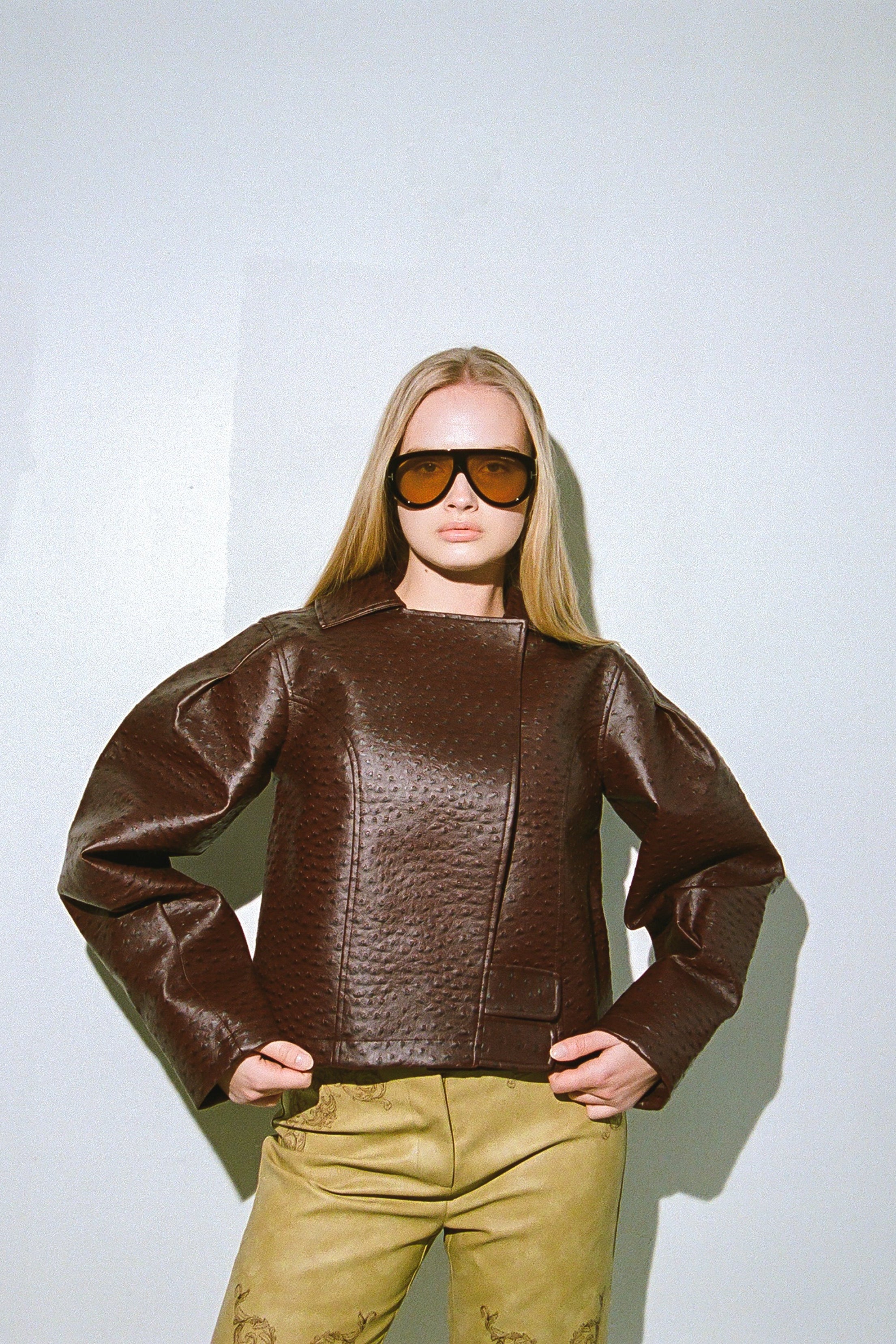 Oliver Ostrich Jacket — Mahogany