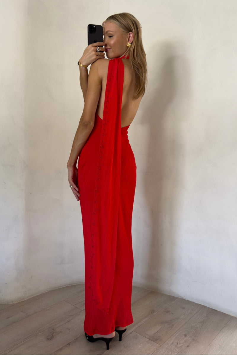 Hendricks One Shoulder Dress — Red