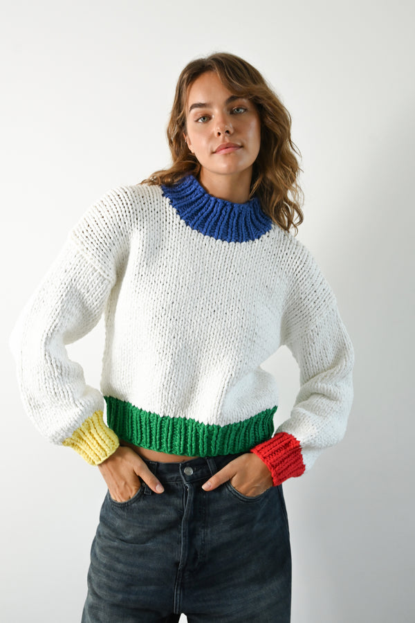 Zora Chunky Sweater — Primary Colors