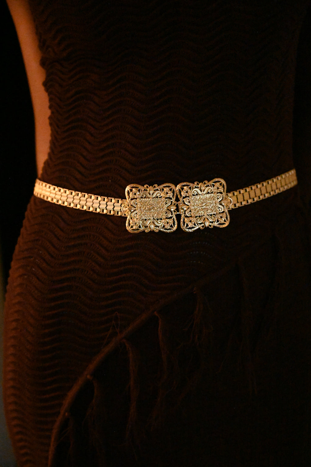 Yellow The Label Gold Rosette Chain Belt NWOT NÜR Belt main image 3