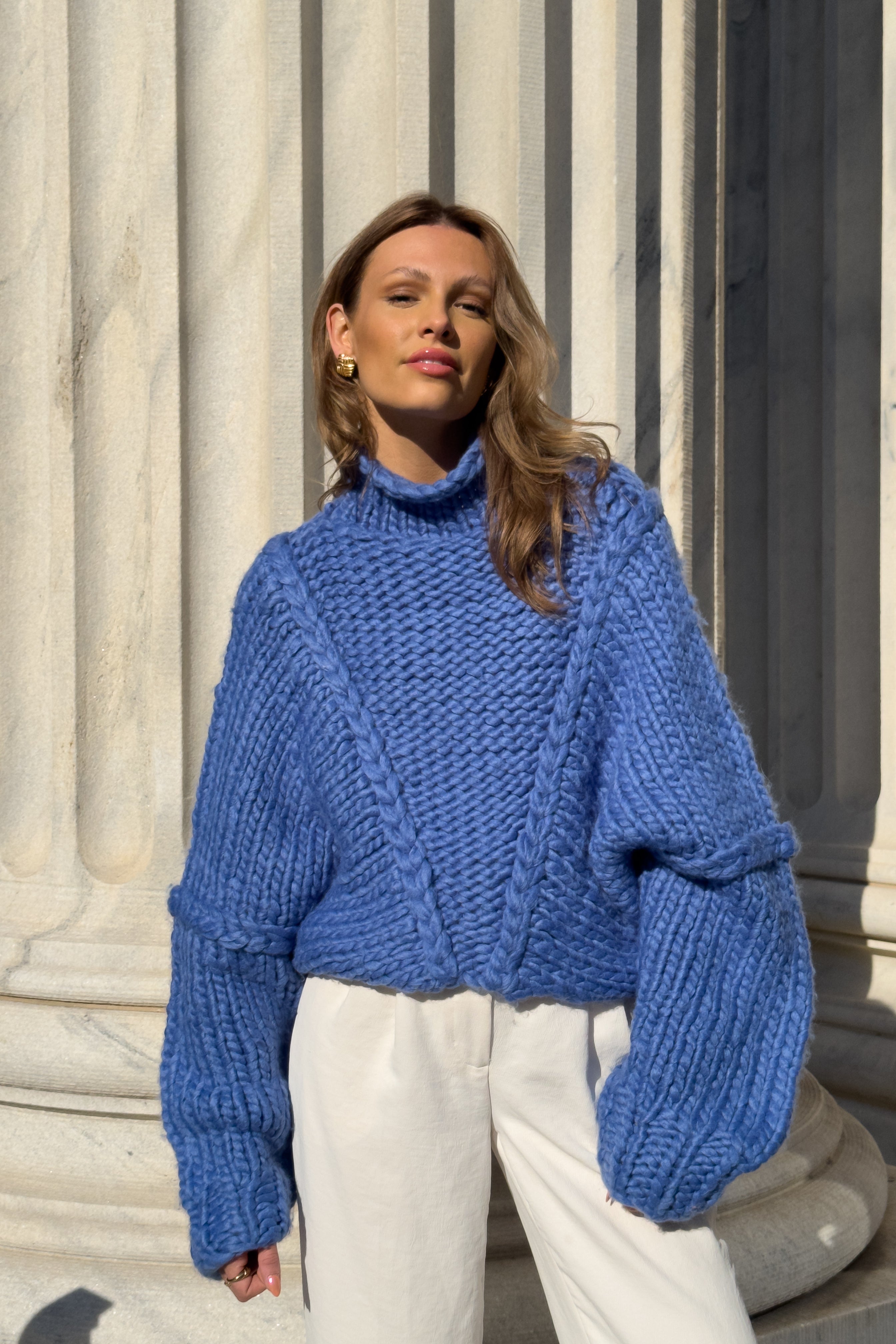 Jessa Chunky Sweater — Blue