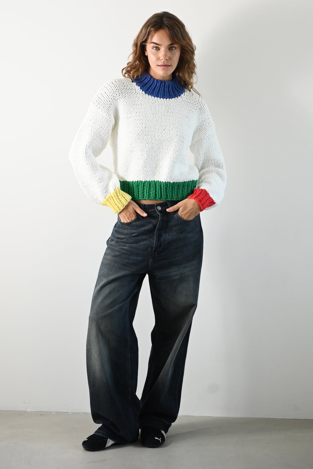 Zora Chunky Sweater — Primary Colors