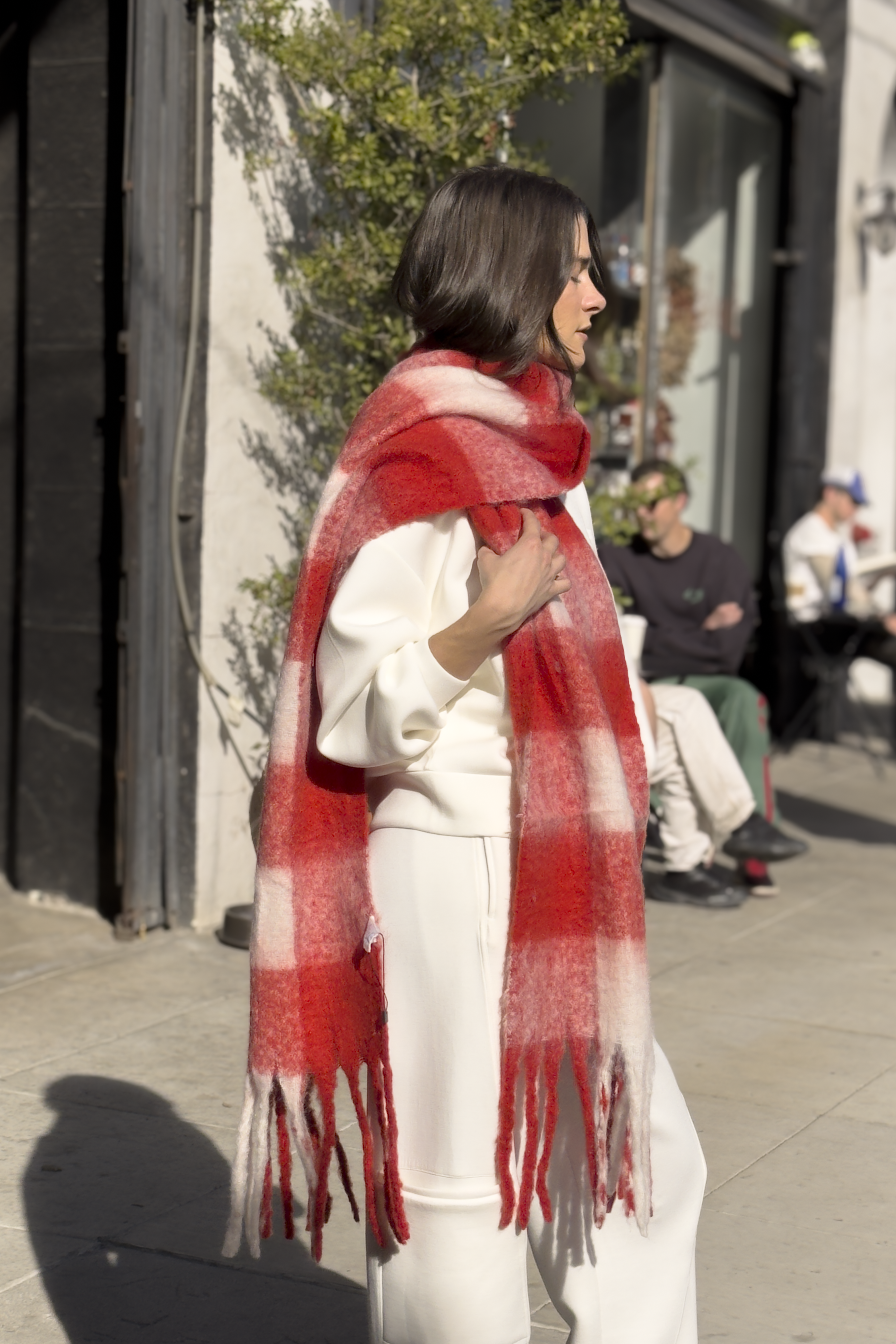 Leah Oversized Blanket Scarf — Red