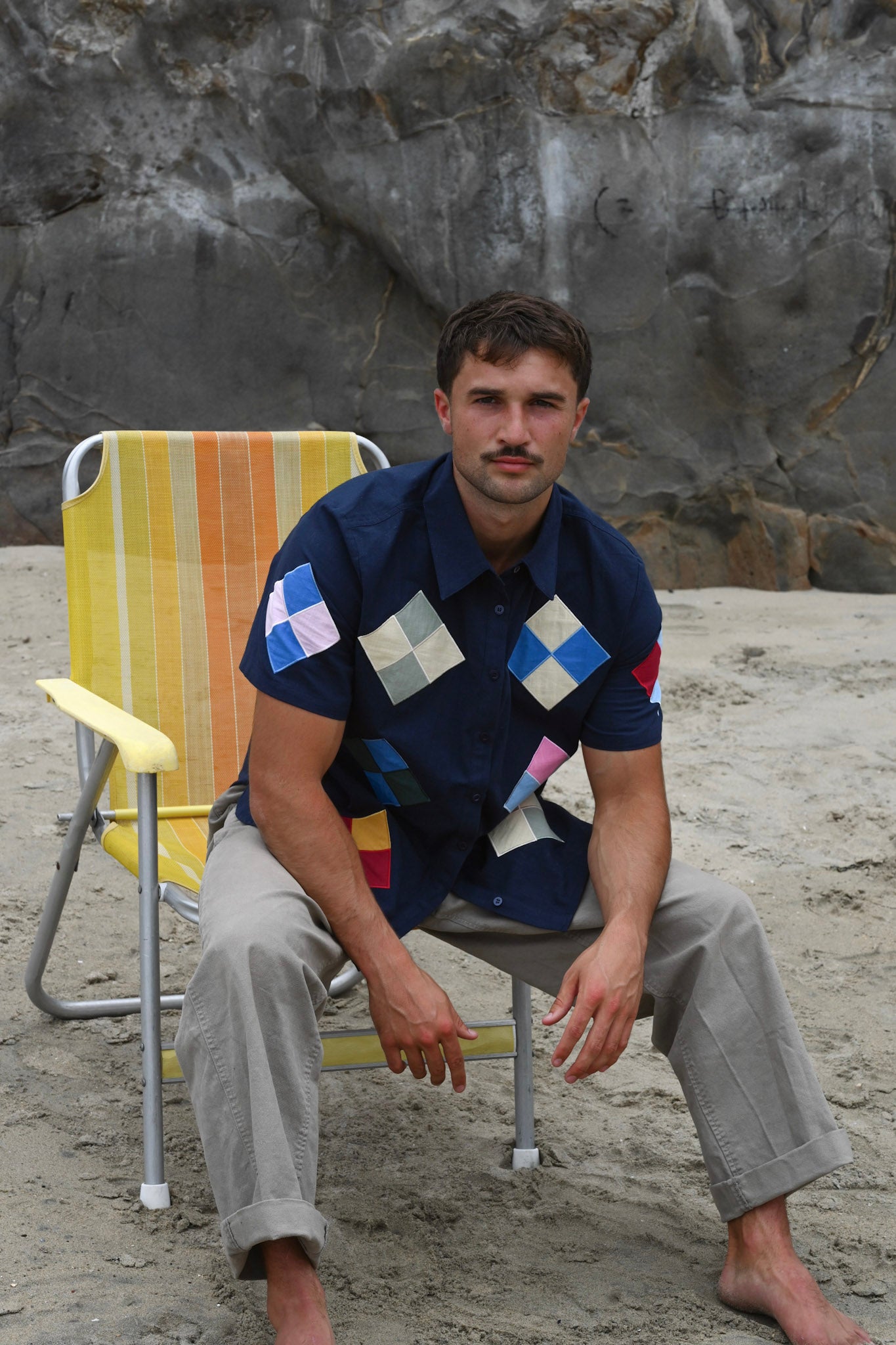 Mae Linen Unisex Shirt — Navy