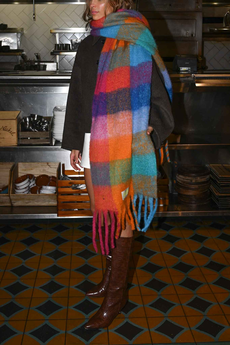 Leah Oversized Blanket Scarf — Colorful – Yellow The Label